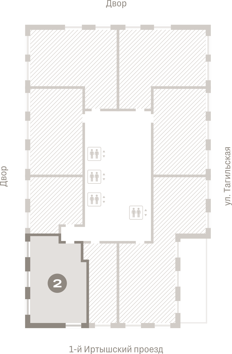 2 комн. Квартира 59.5 кв. м