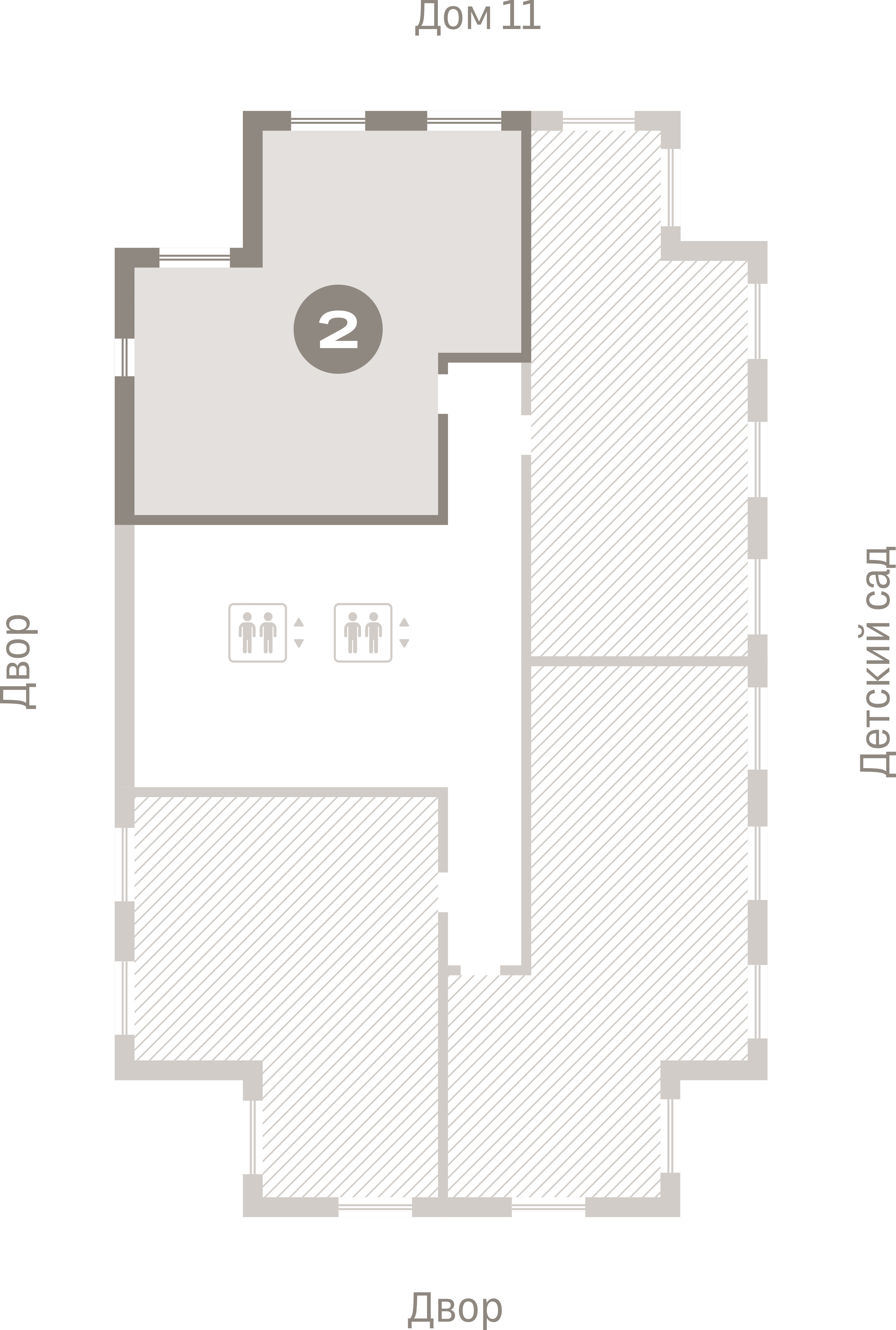 2 комн. Квартира 73.6 кв. м