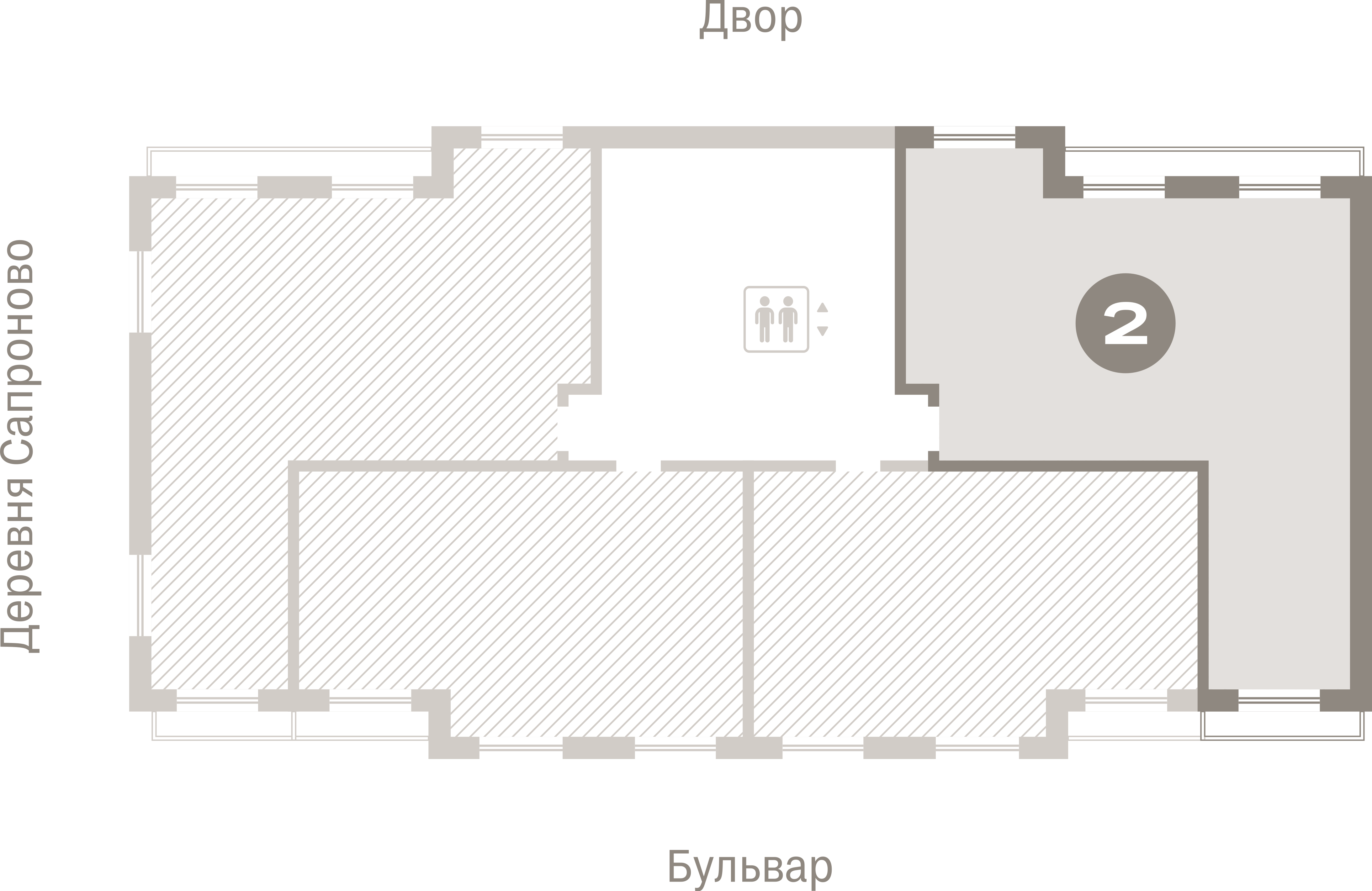 2 комн. Квартира 82.5 кв. м