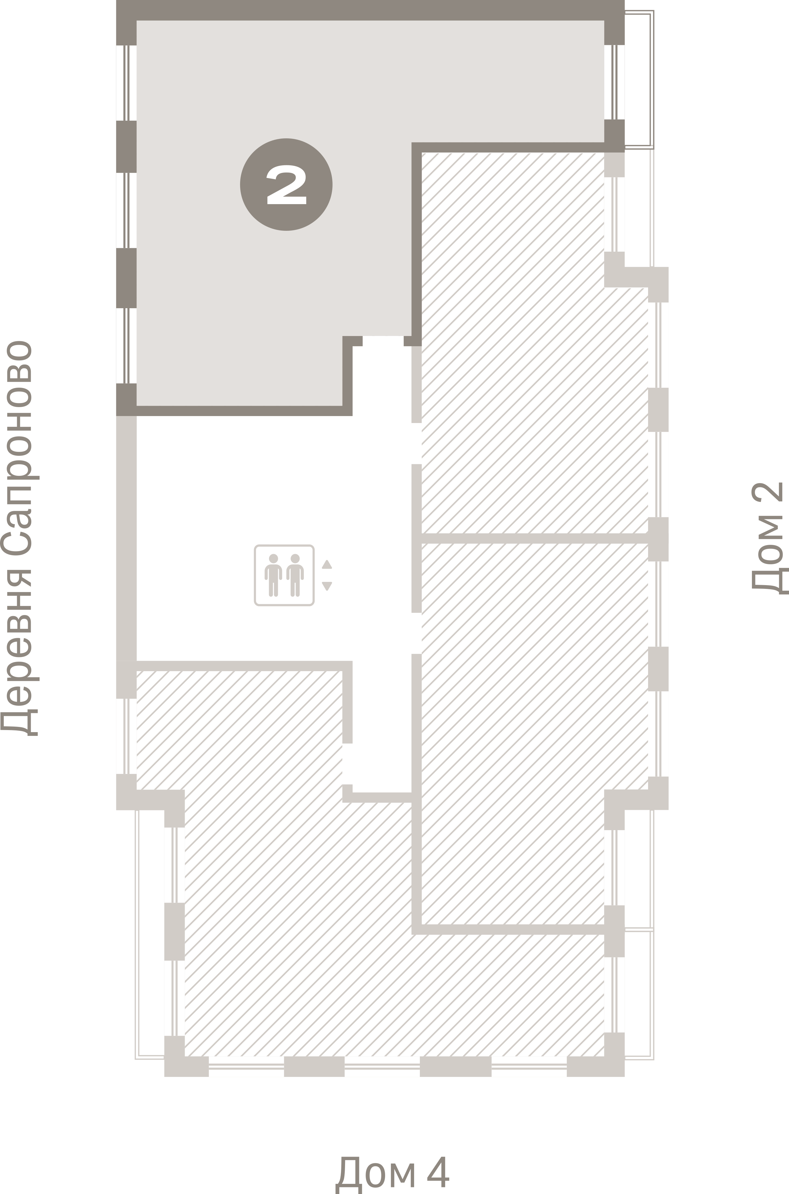 2 комн. Квартира 83.5 кв. м