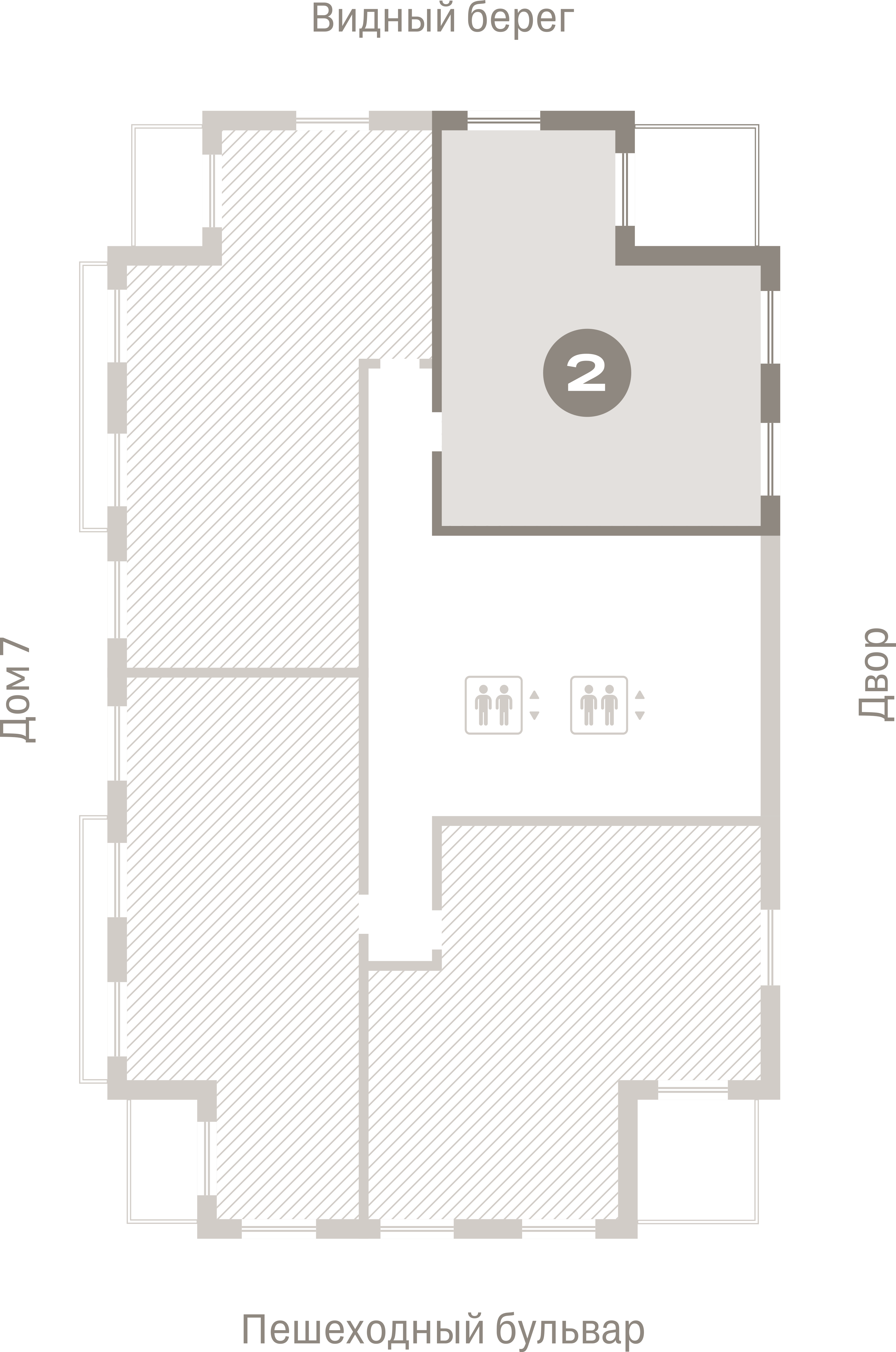 2 комн. Квартира 73 кв. м