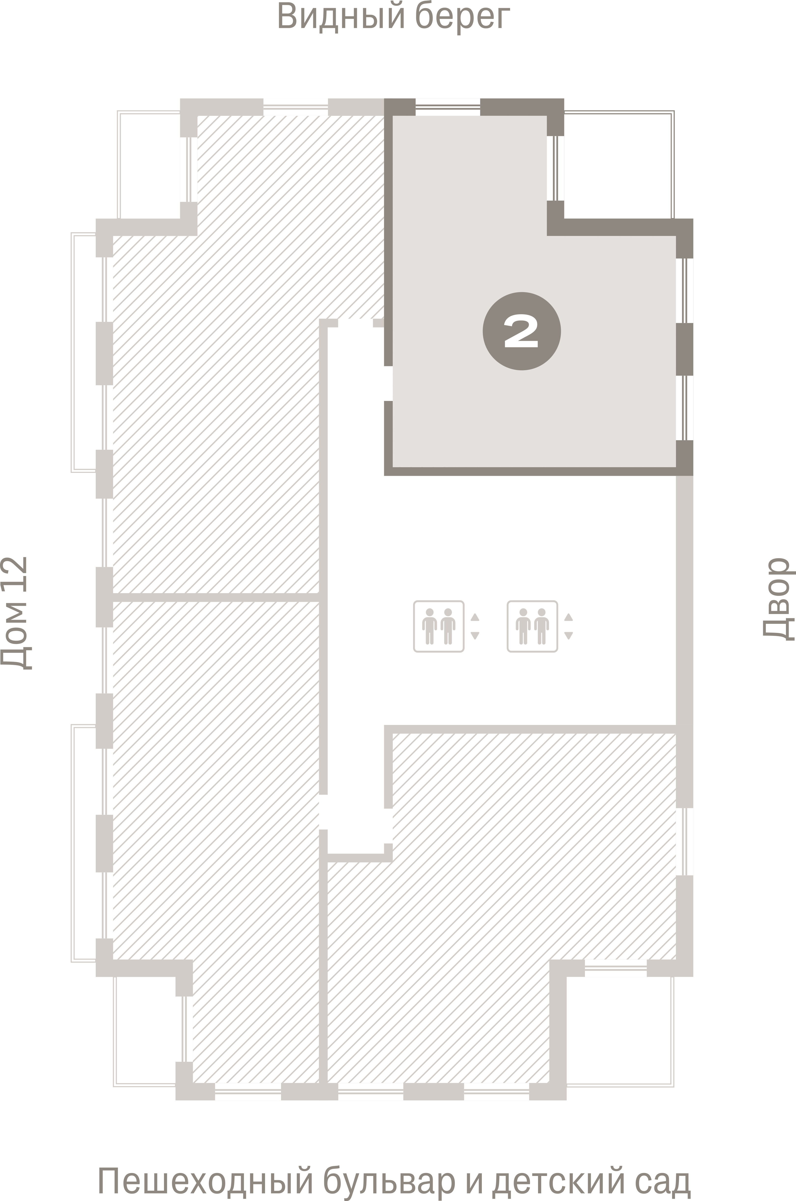 2 комн. Квартира 73 кв. м