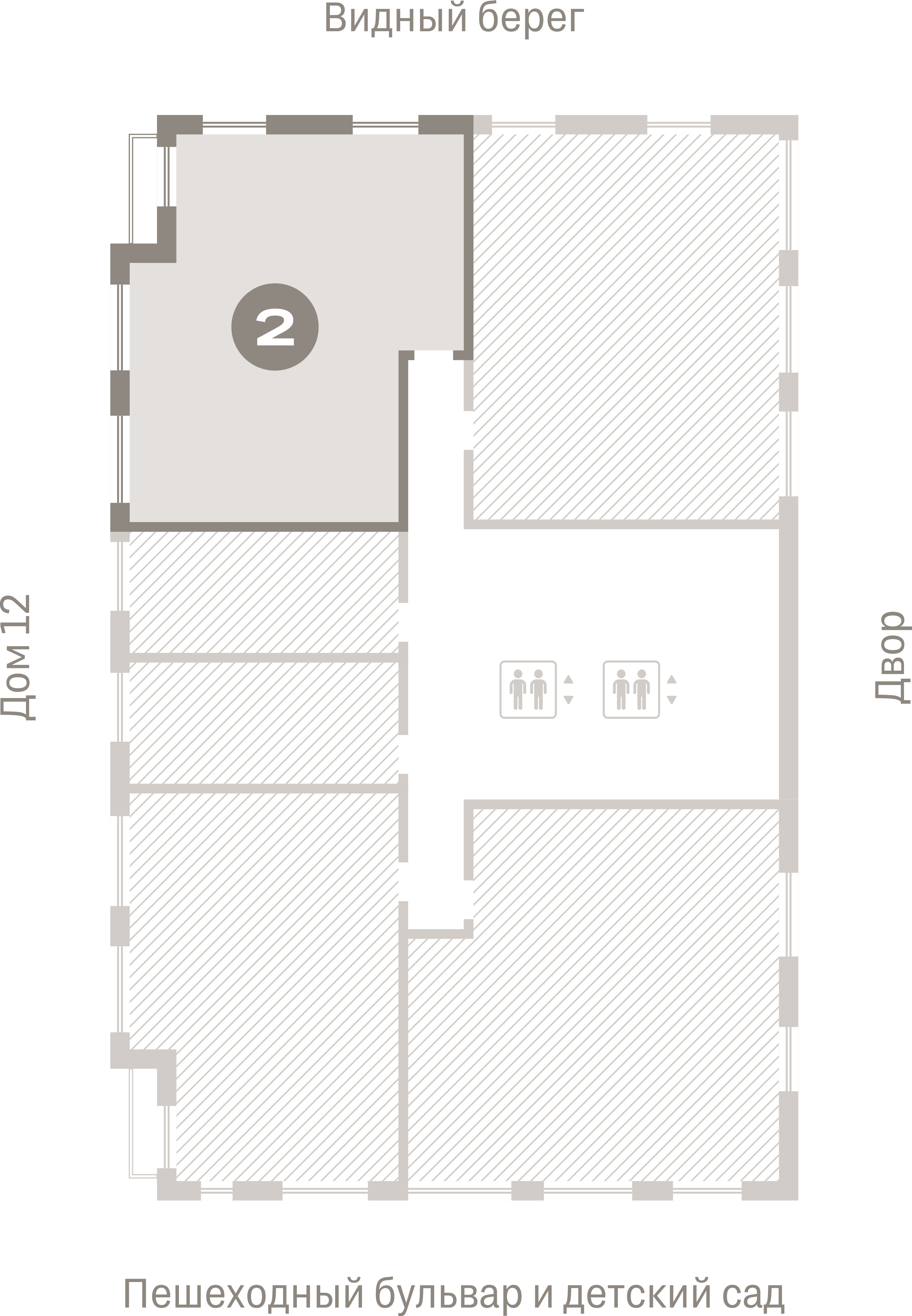 2 комн. Квартира 71.8 кв. м