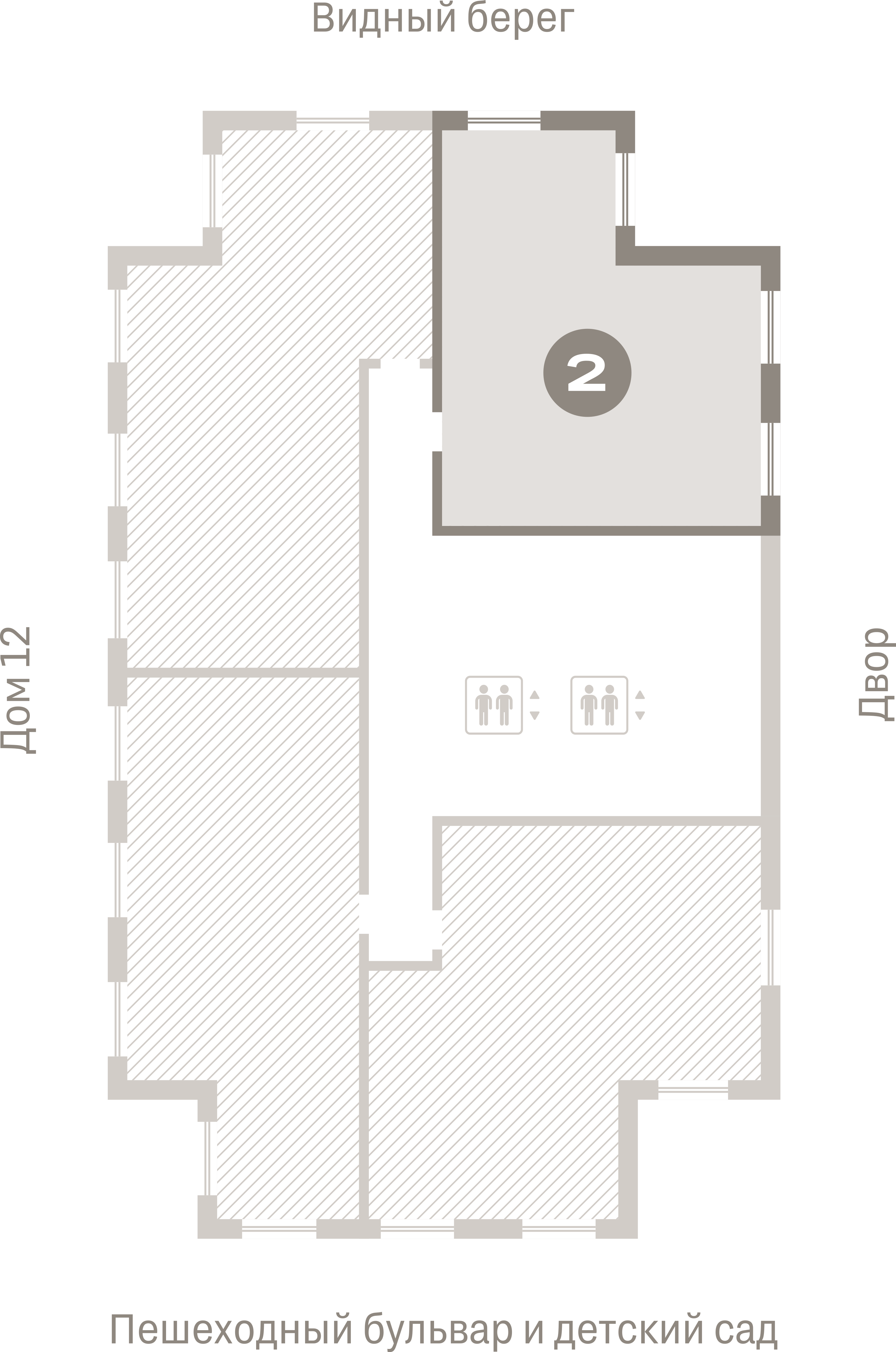 2 комн. Квартира 64.1 кв. м