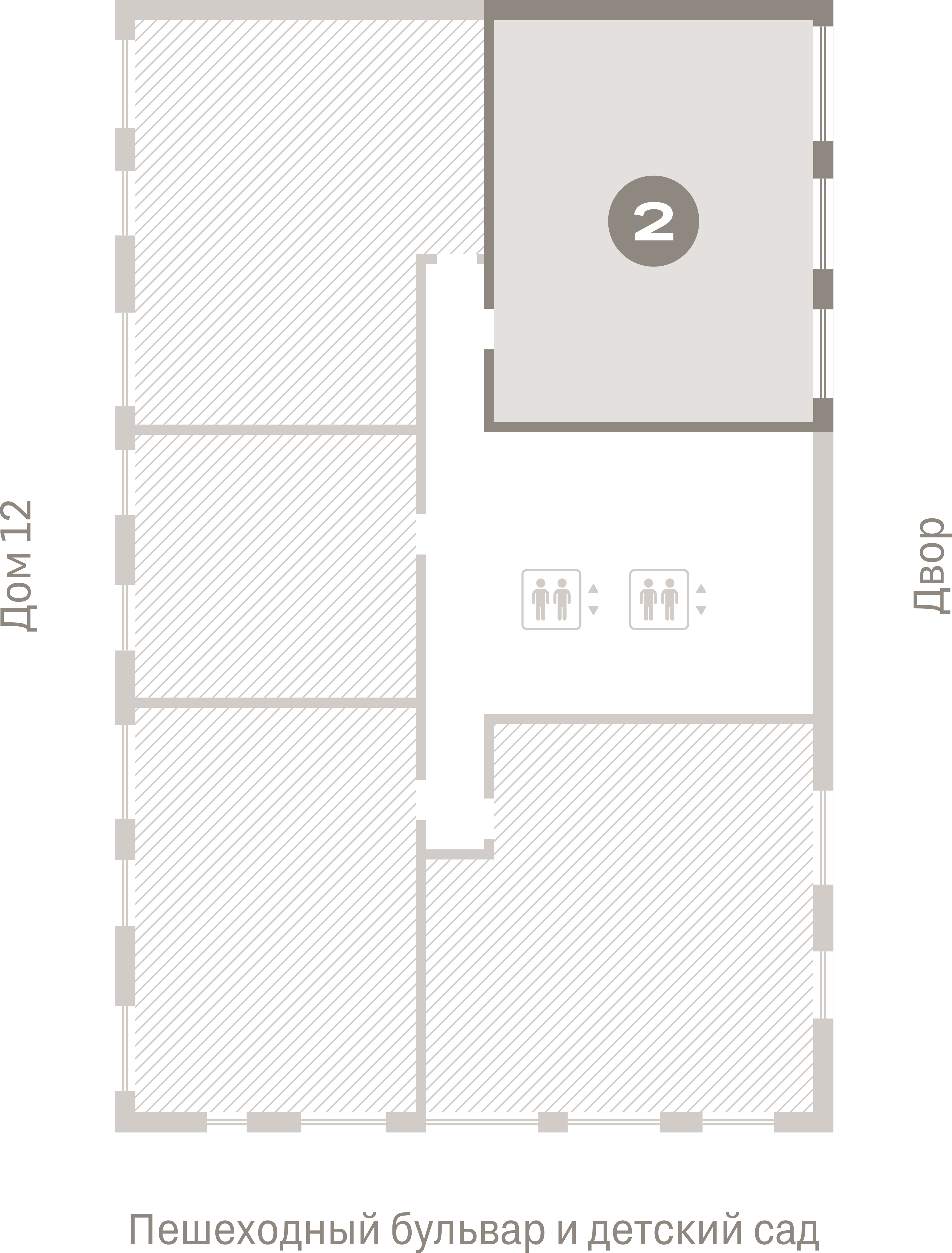 2 комн. Квартира 73.2 кв. м