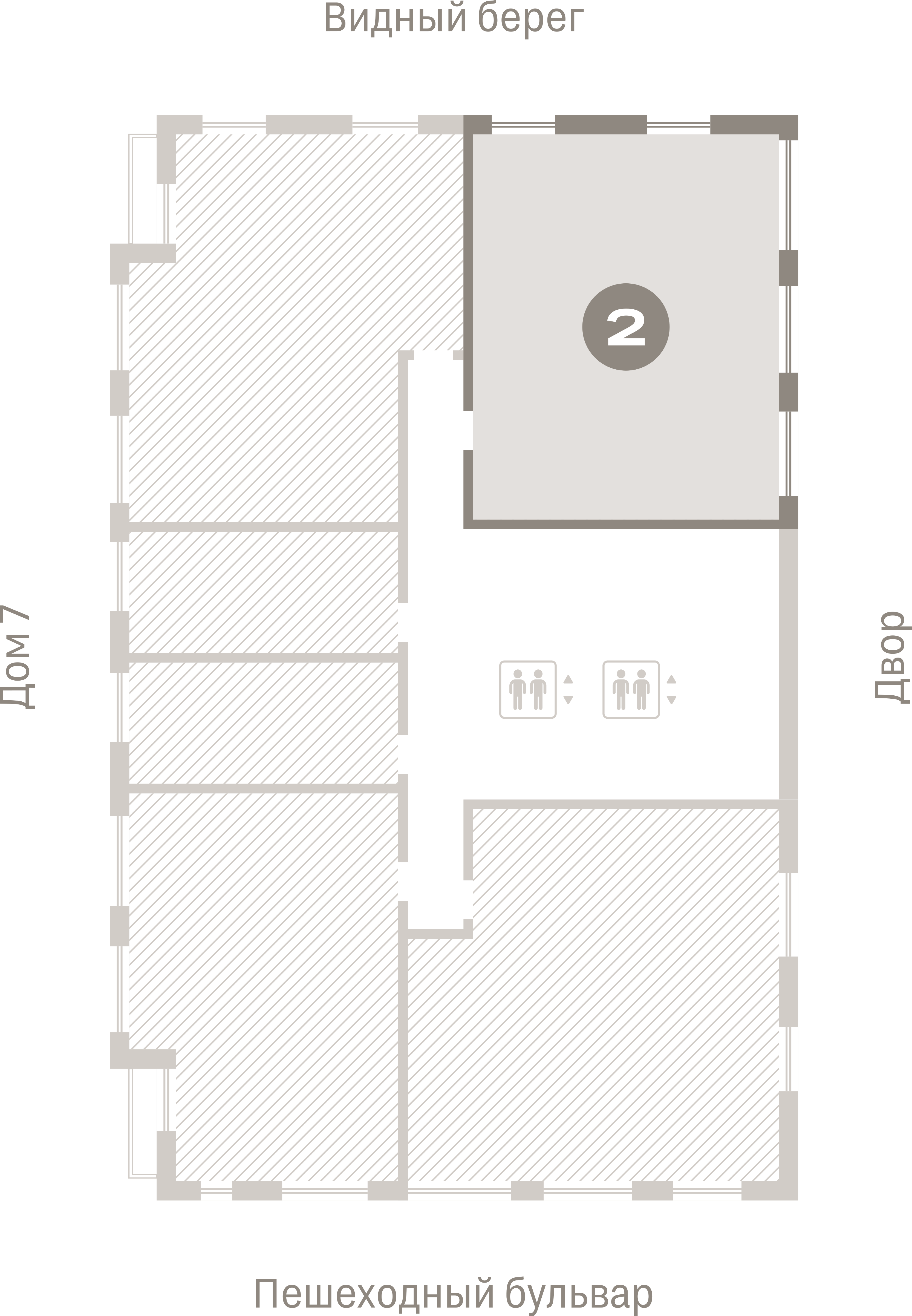 2 комн. Квартира 73.2 кв. м