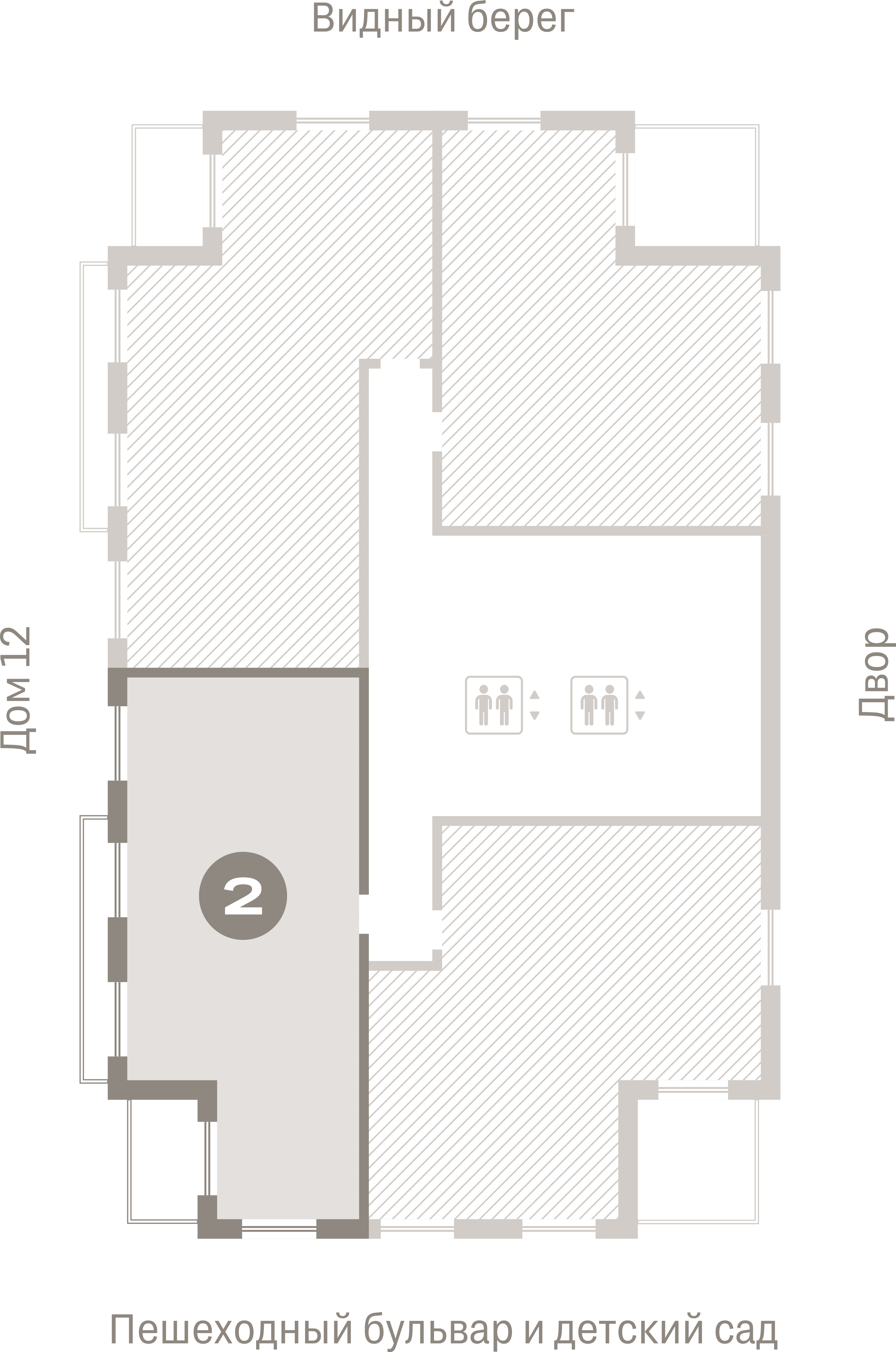 2 комн. Квартира 75.6 кв. м