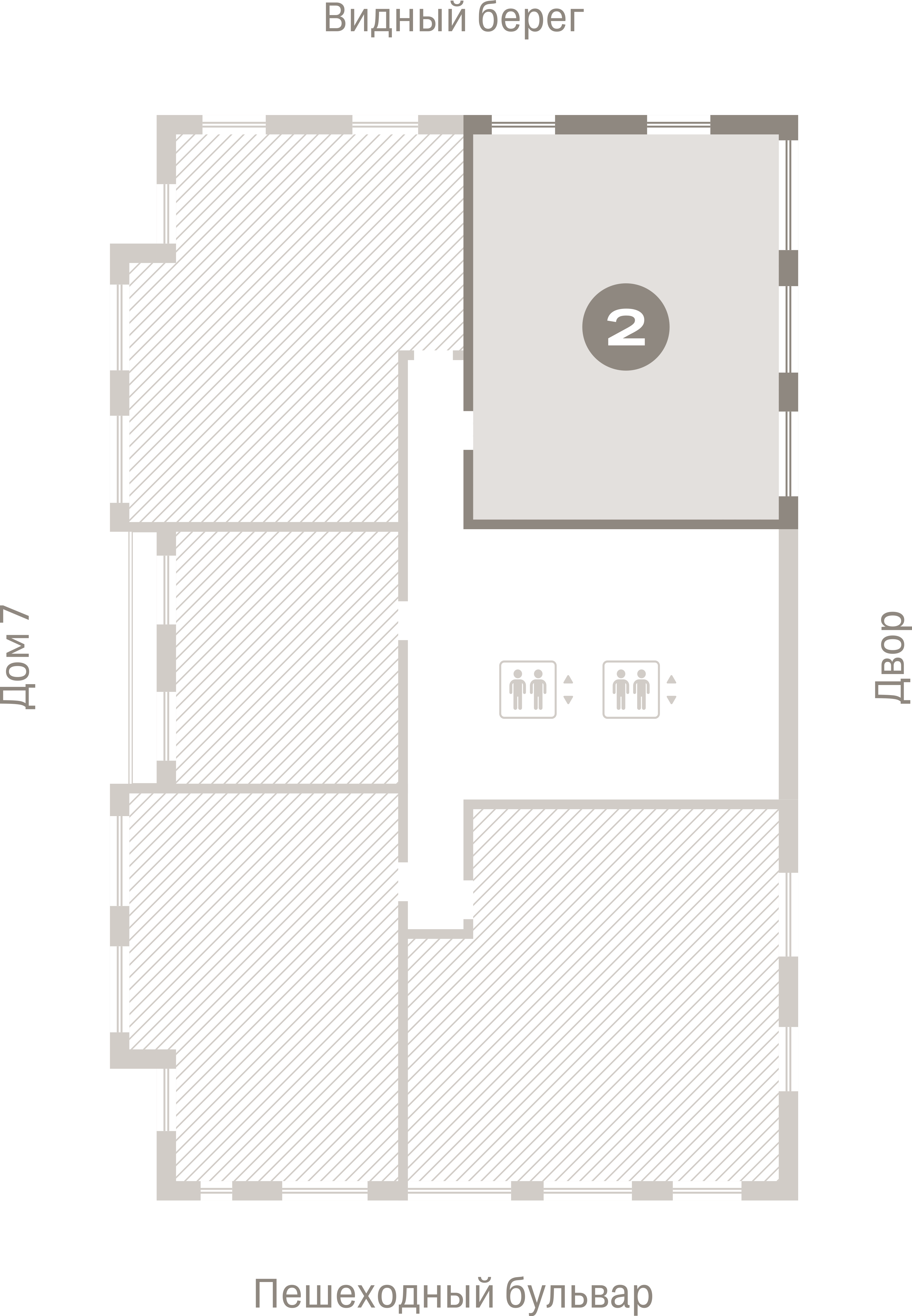 2 комн. Квартира 73.2 кв. м