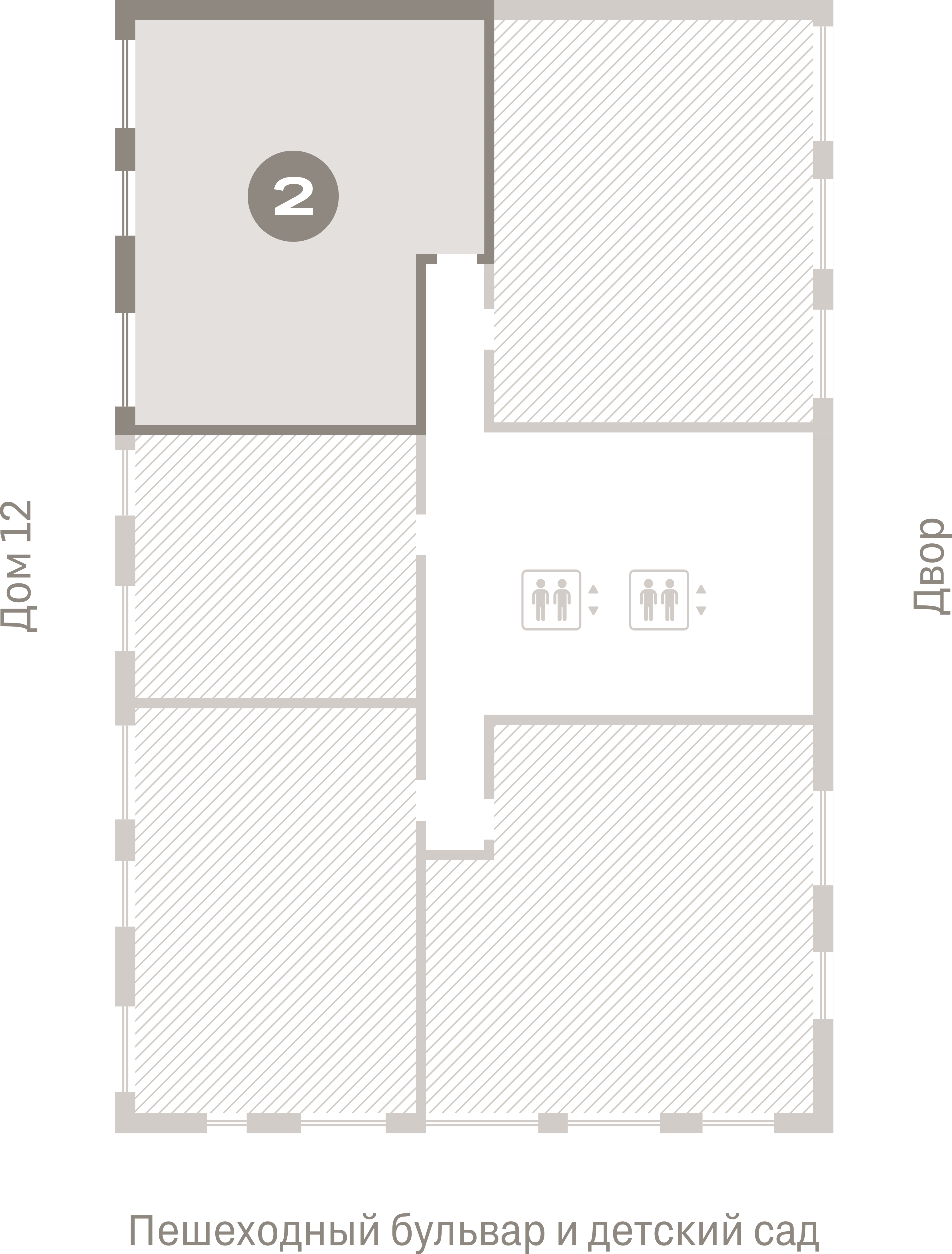 2 комн. Квартира 76.8 кв. м