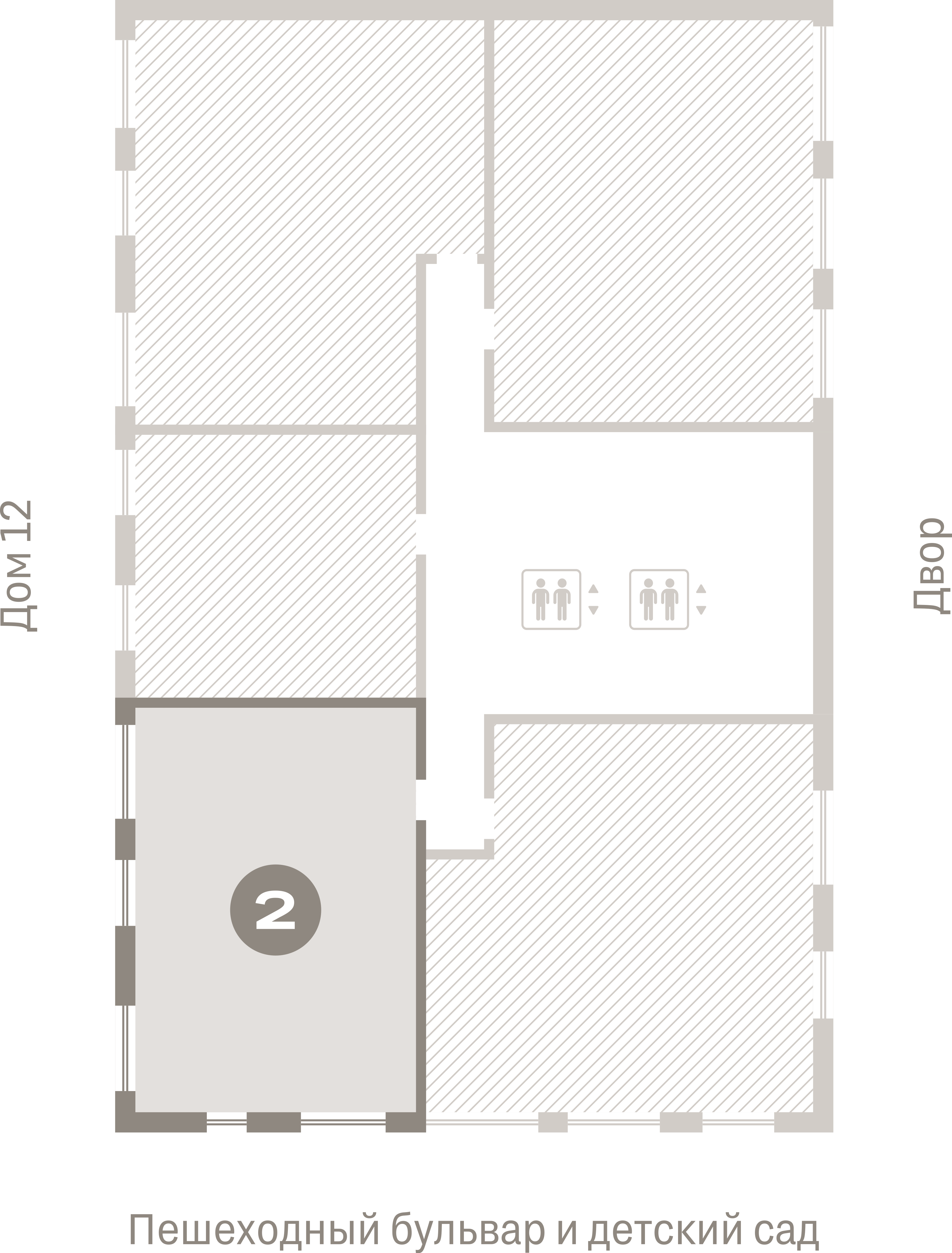 2 комн. Квартира 67.4 кв. м