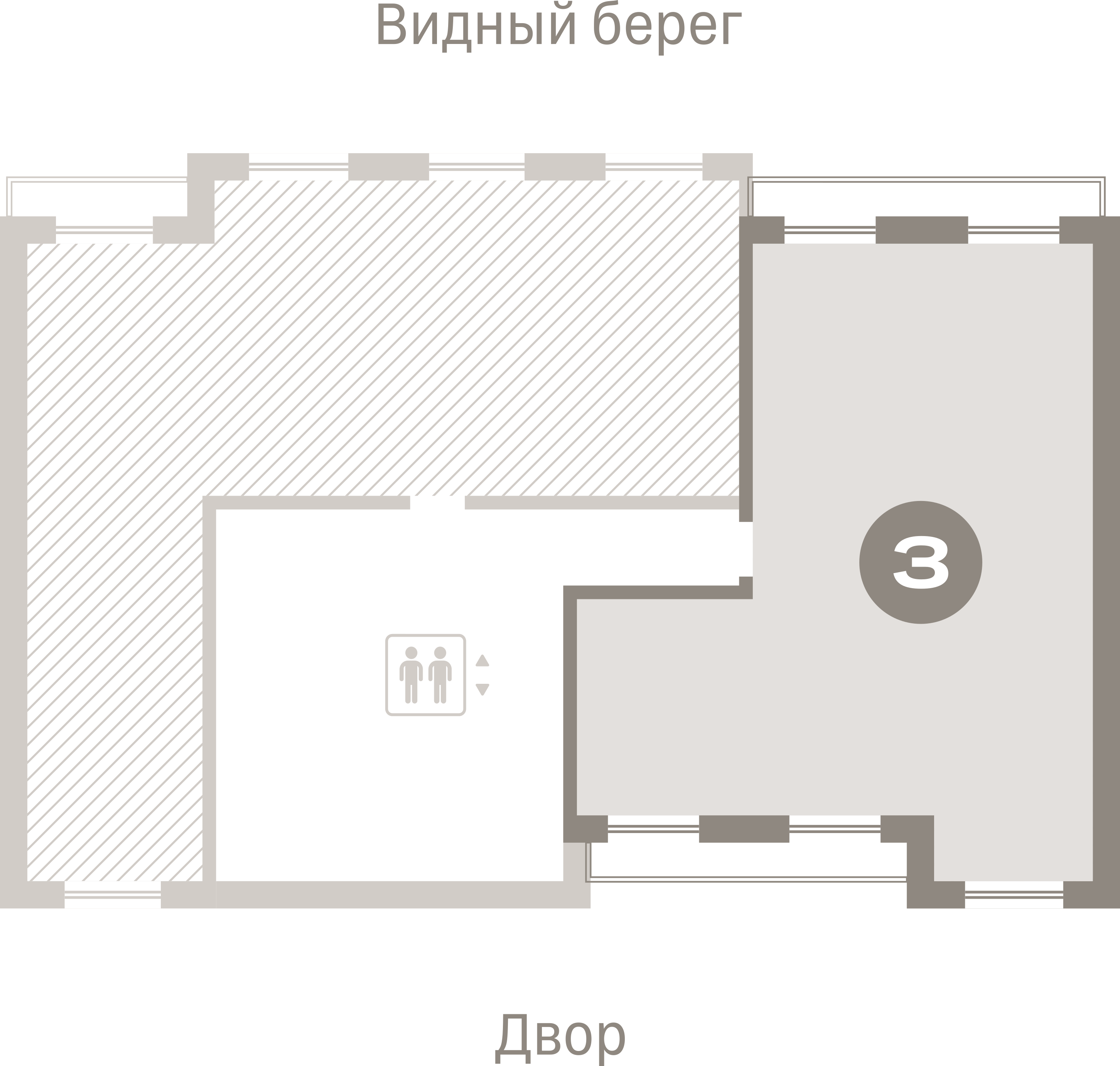 3 комн. Квартира 97.4 кв. м