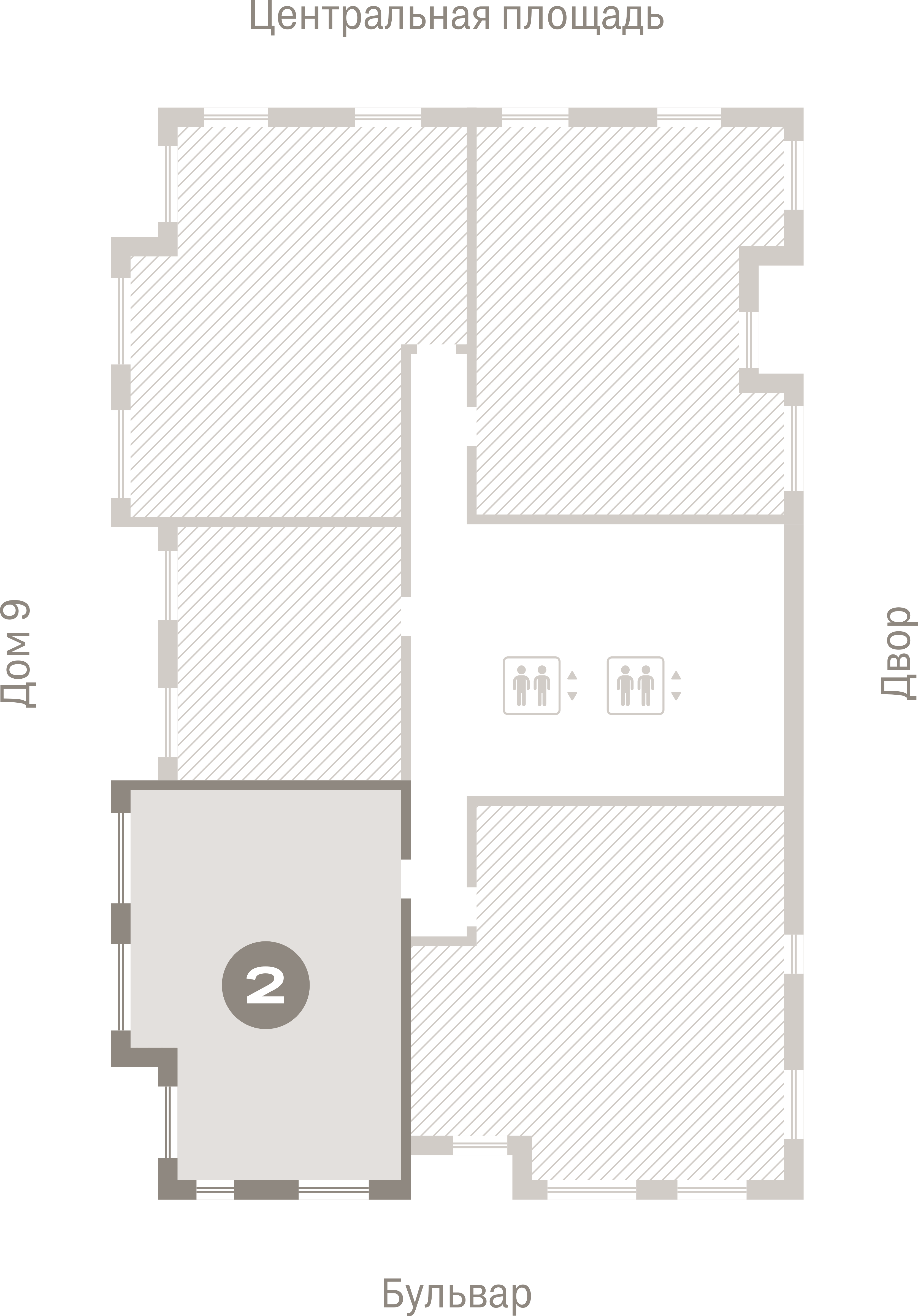 2 комн. Квартира 61.3 кв. м