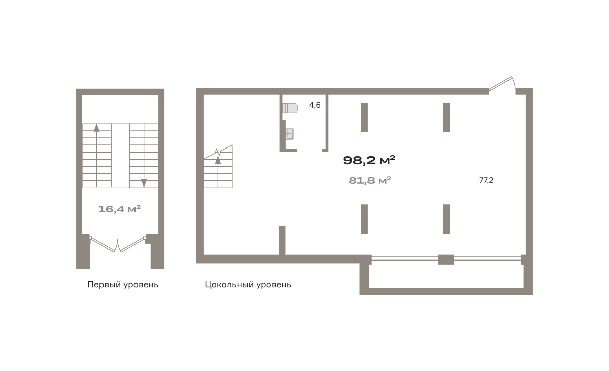 Планировка Коммерческое помещение №РСП-02-Н-6-6.-1.1, 98.2 м²