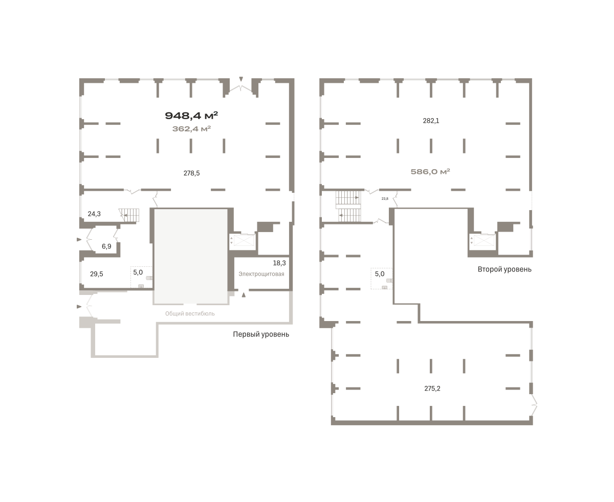 Планировка Коммерческое помещение №РСП03.1-Н1.1.1, 948.5 м²