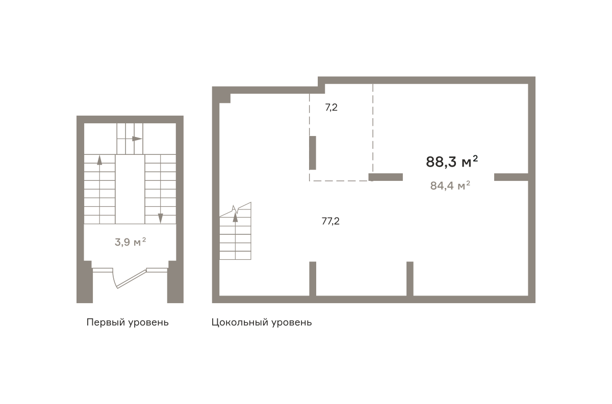 Планировка Коммерческое помещение №Панама01-Н-5-5.-1.1, 88.4 м²