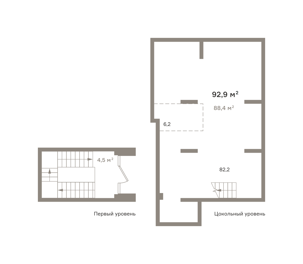 Планировка Коммерческое помещение №Панама01-Н-6-6.-1.1, 92.9 м²