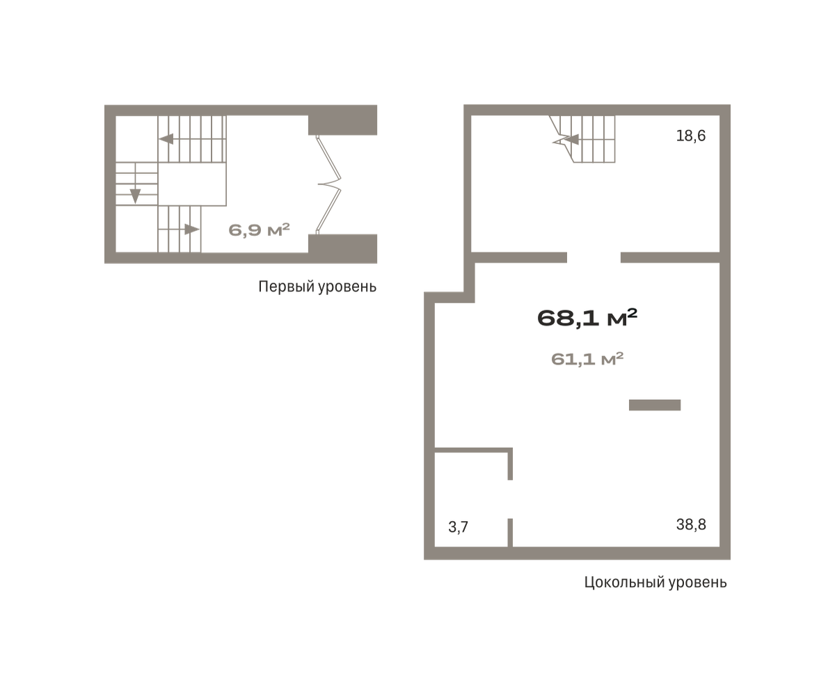 Планировка Коммерческое помещение №ОКТ09-Н5.-1.2, 68.1 м²