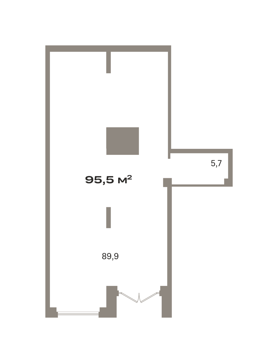 Коммерческое помещение №ЗРК02.1-Н6.1.1, 95.6 м²
