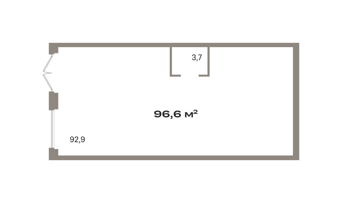 Коммерческое помещение №ЗРК02.1-Н8.1.1, 96.6 м²