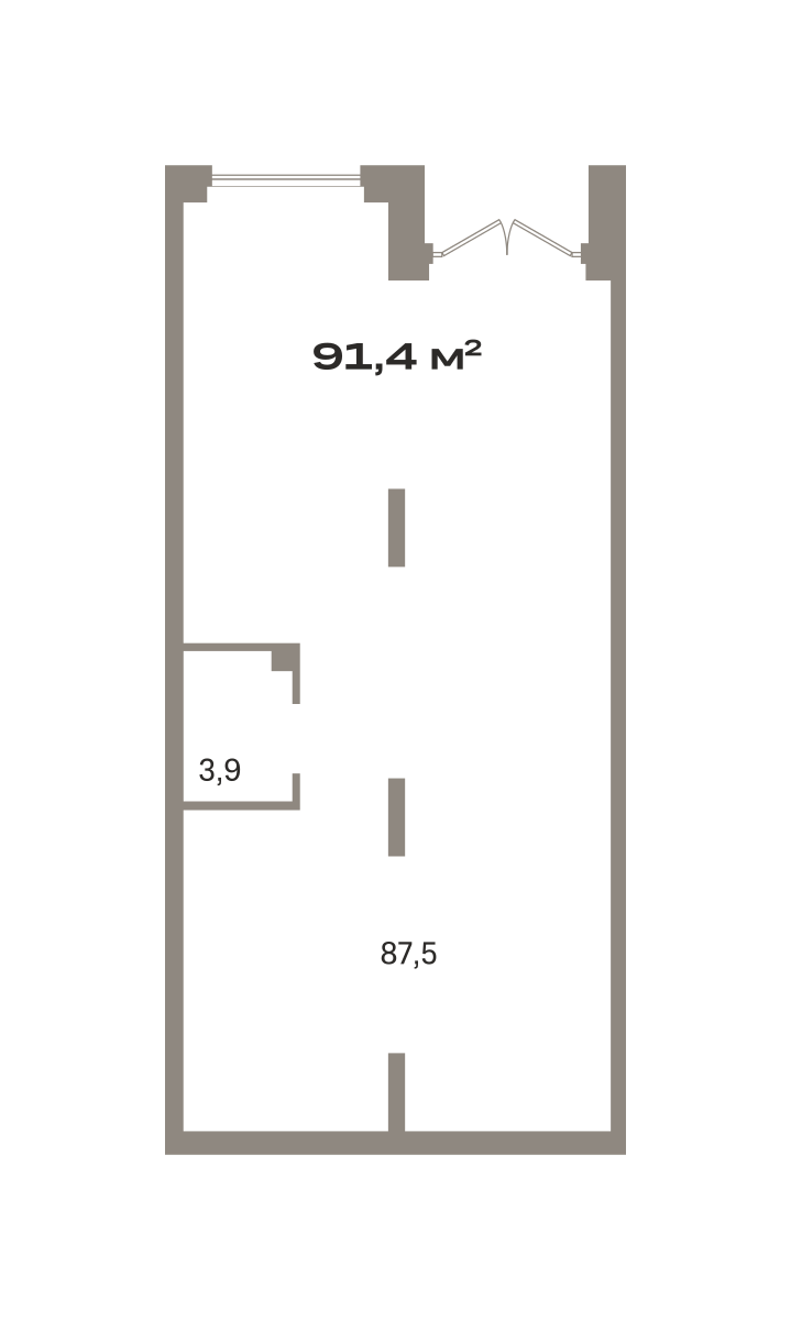 Коммерческое помещение №ЗРК02.1-Н3.1.1, 91.4 м²