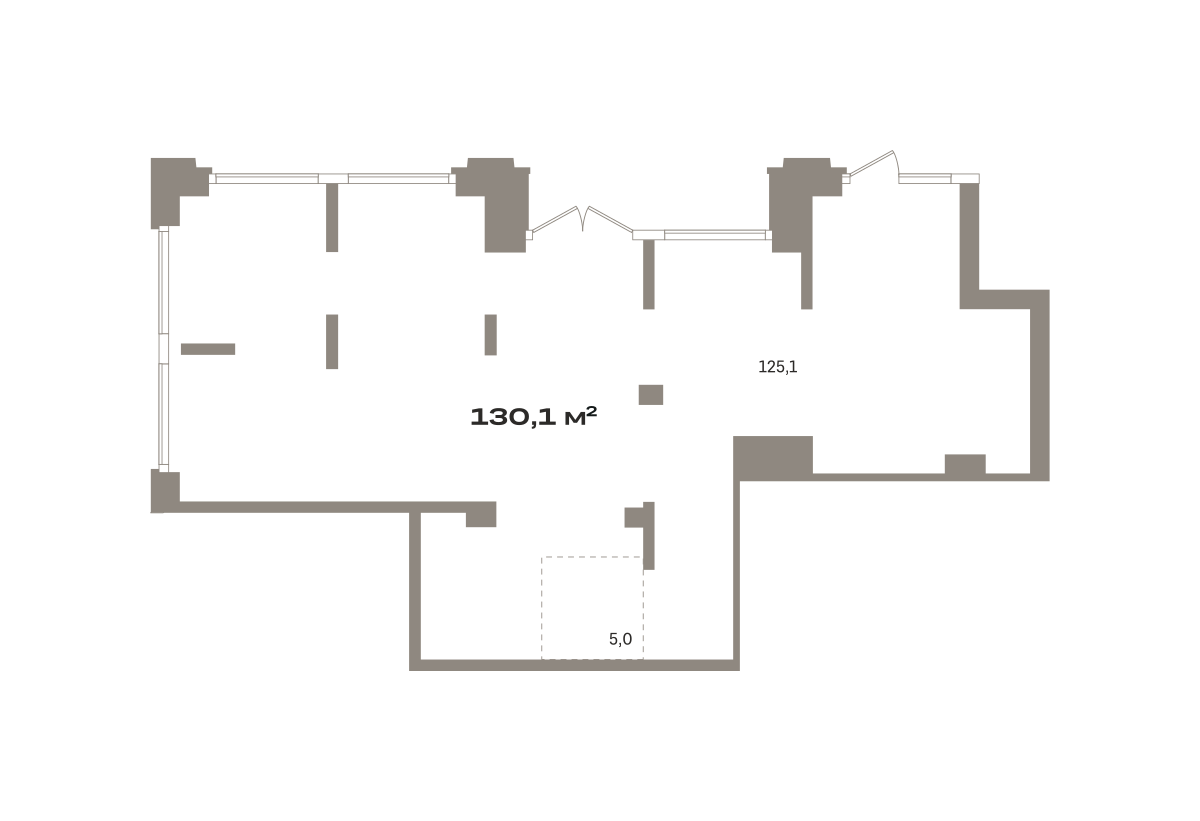 Коммерческое помещение №ЗРК05.1-Н1.1.3, 130.1 м²