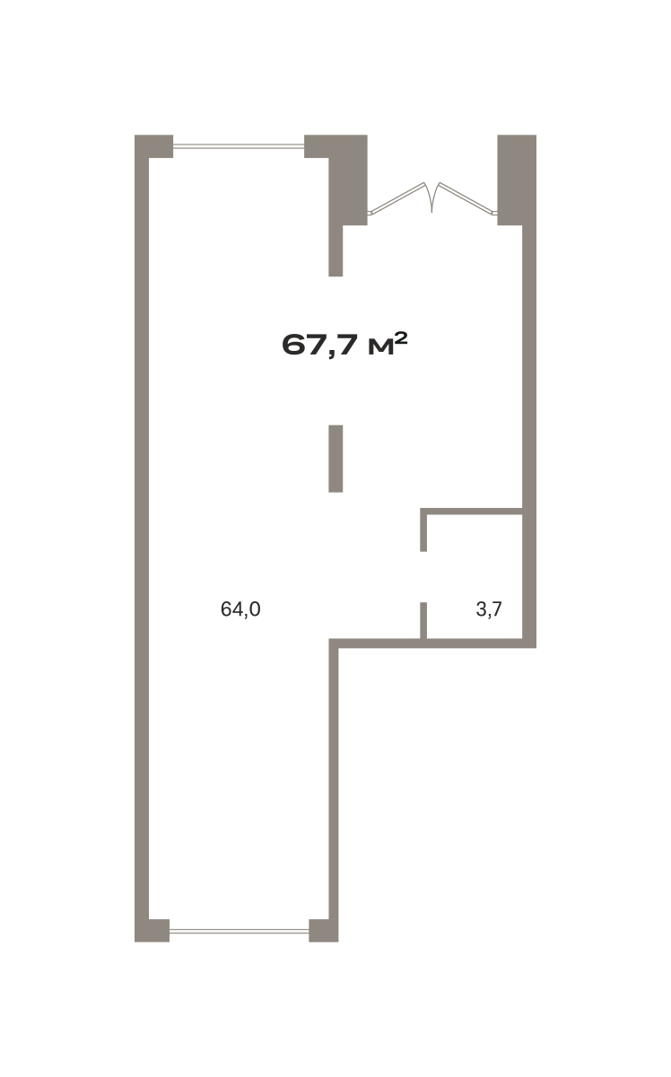 Коммерческое помещение №ОКТ09-Н4.1.2, 67.7 м²
