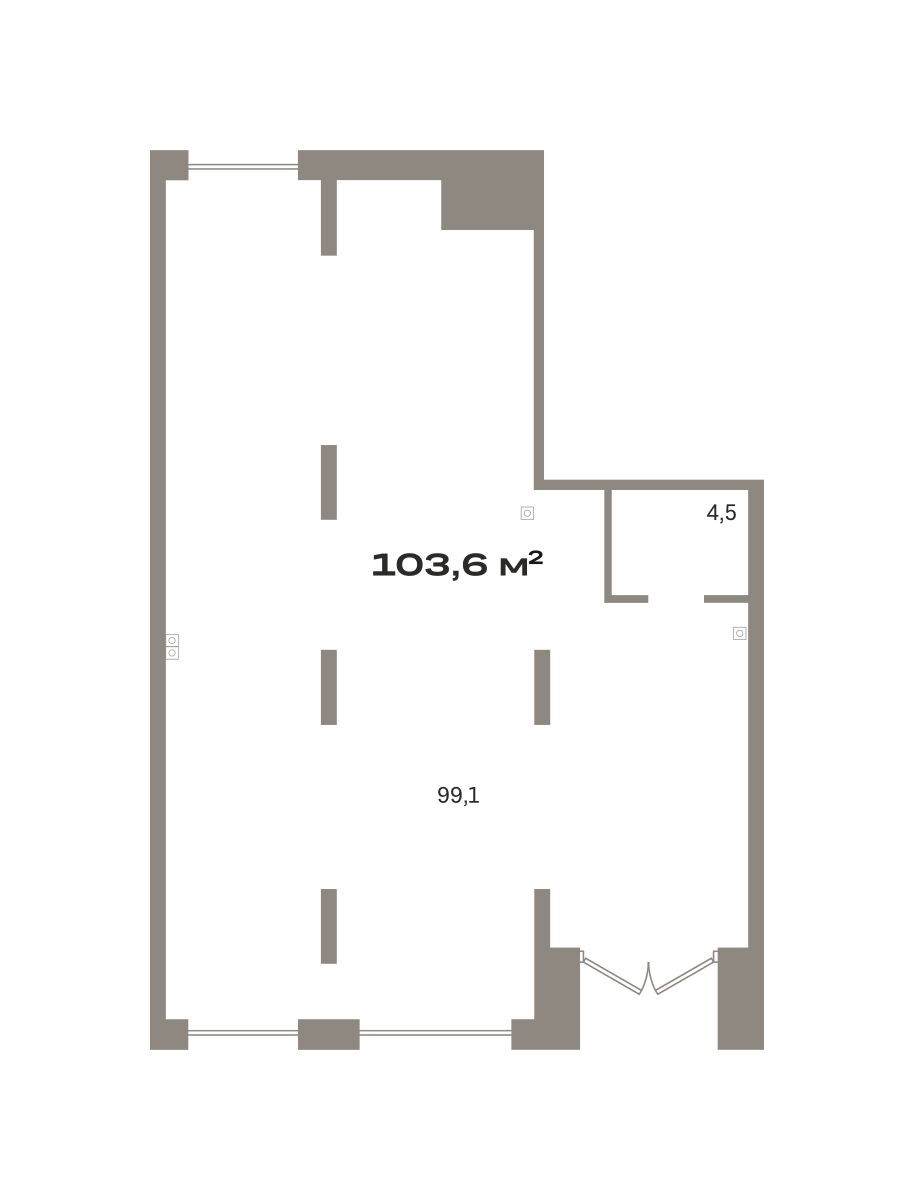 Коммерческое помещение №ОКТ-08-н-3-3.1.4, 103.6 м²