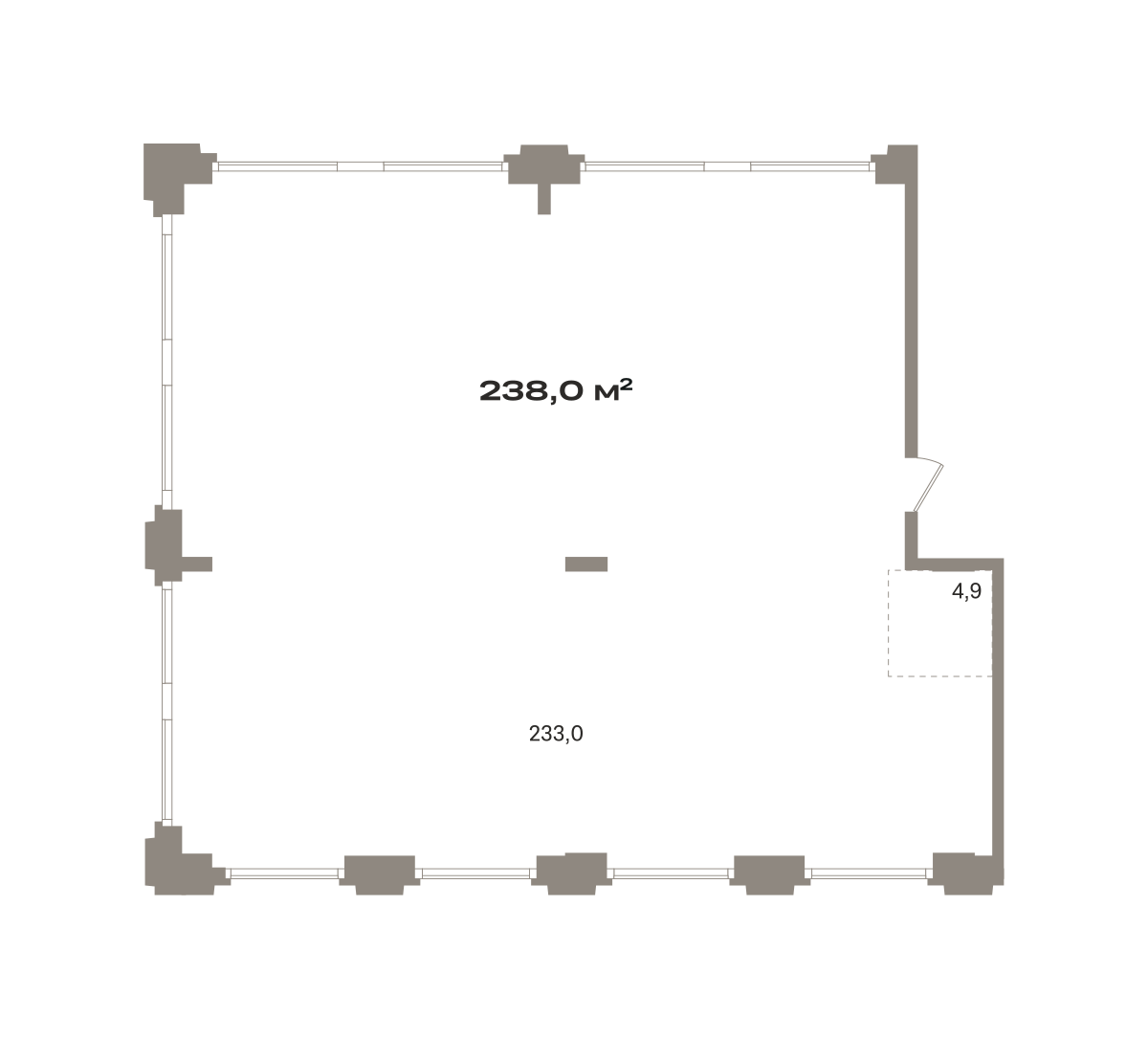 Коммерческое помещение №ЗРК05.1-Н2.2.1, 238 м²