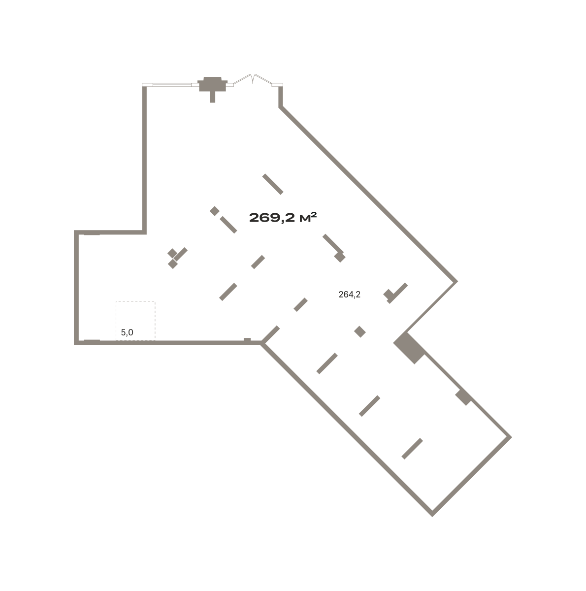 Коммерческое помещение №ЗРК05.1-Н1.1.2, 269.2 м²