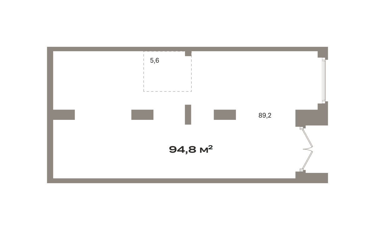 Коммерческое помещение №ЗРК05.2-Н4.1.1, 95.1 м²
