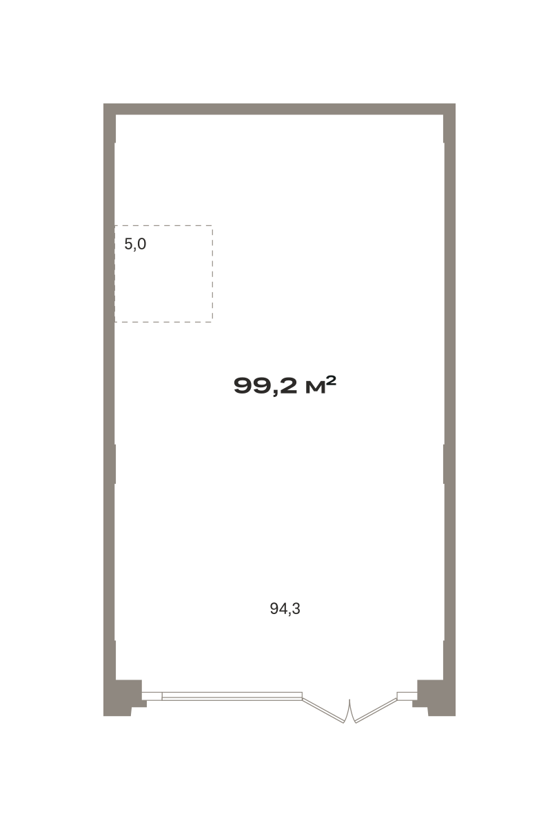 Коммерческое помещение №ЗРК05.1-Н2.1.4, 99.2 м²