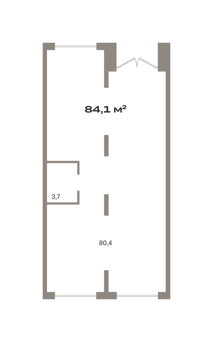 Коммерческое помещение №ОКТ09-Н4.1.1, 84.1 м²