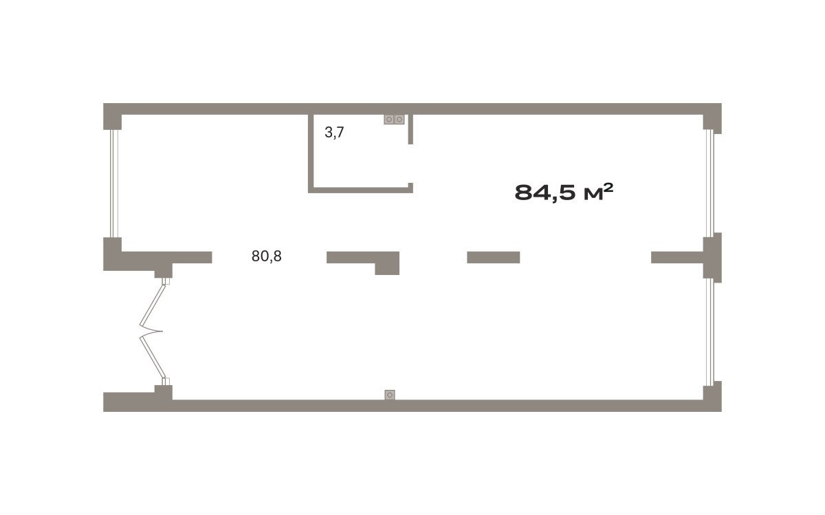 Коммерческое помещение №ОКТ-10-Н-1-1.1.3, 84.5 м²