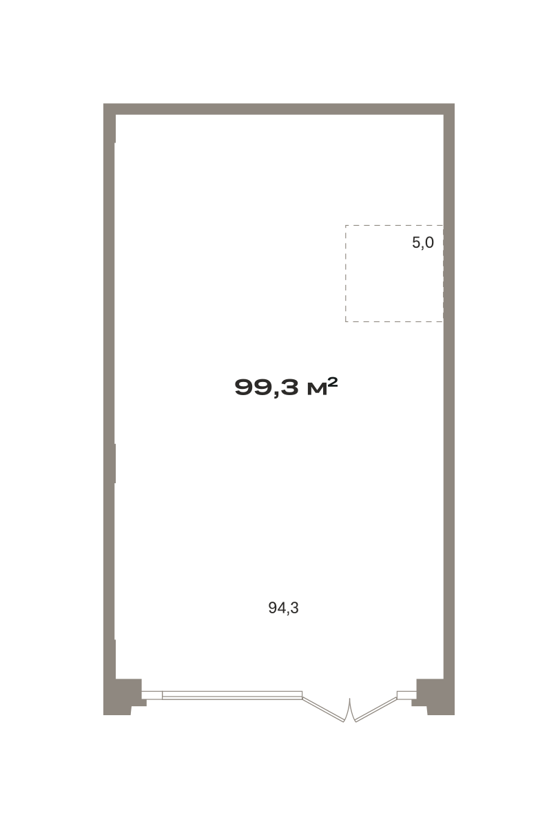 Коммерческое помещение №ЗРК05.1-Н2.1.3, 99.3 м²