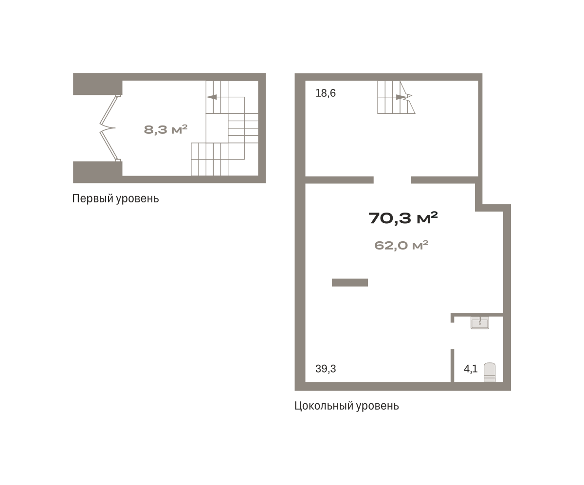 Коммерческое помещение №ОКТ-08-н-5-5.-1.3, 70.3 м²