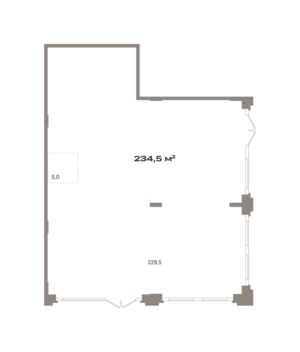 Коммерческое помещение №ЗРК05.1-Н2.1.2, 234.5 м²