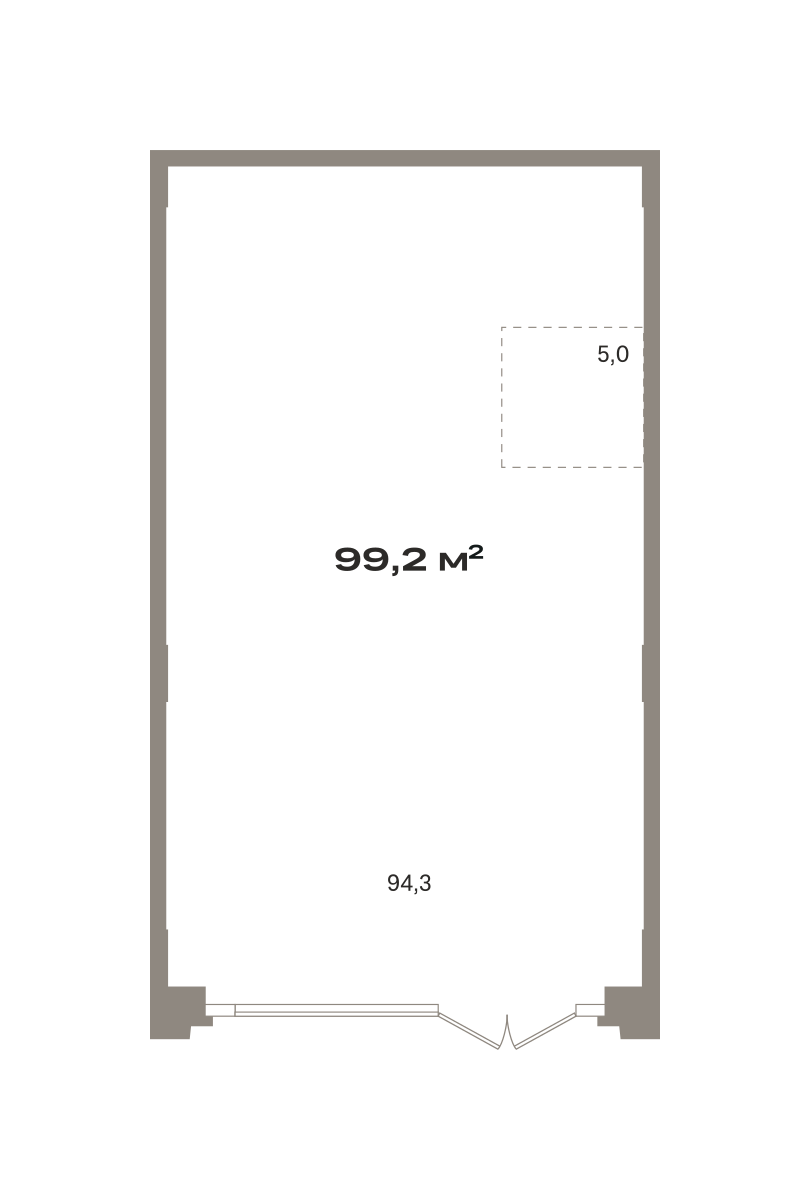 Коммерческое помещение №ЗРК05.1-Н2.1.5, 99.2 м²