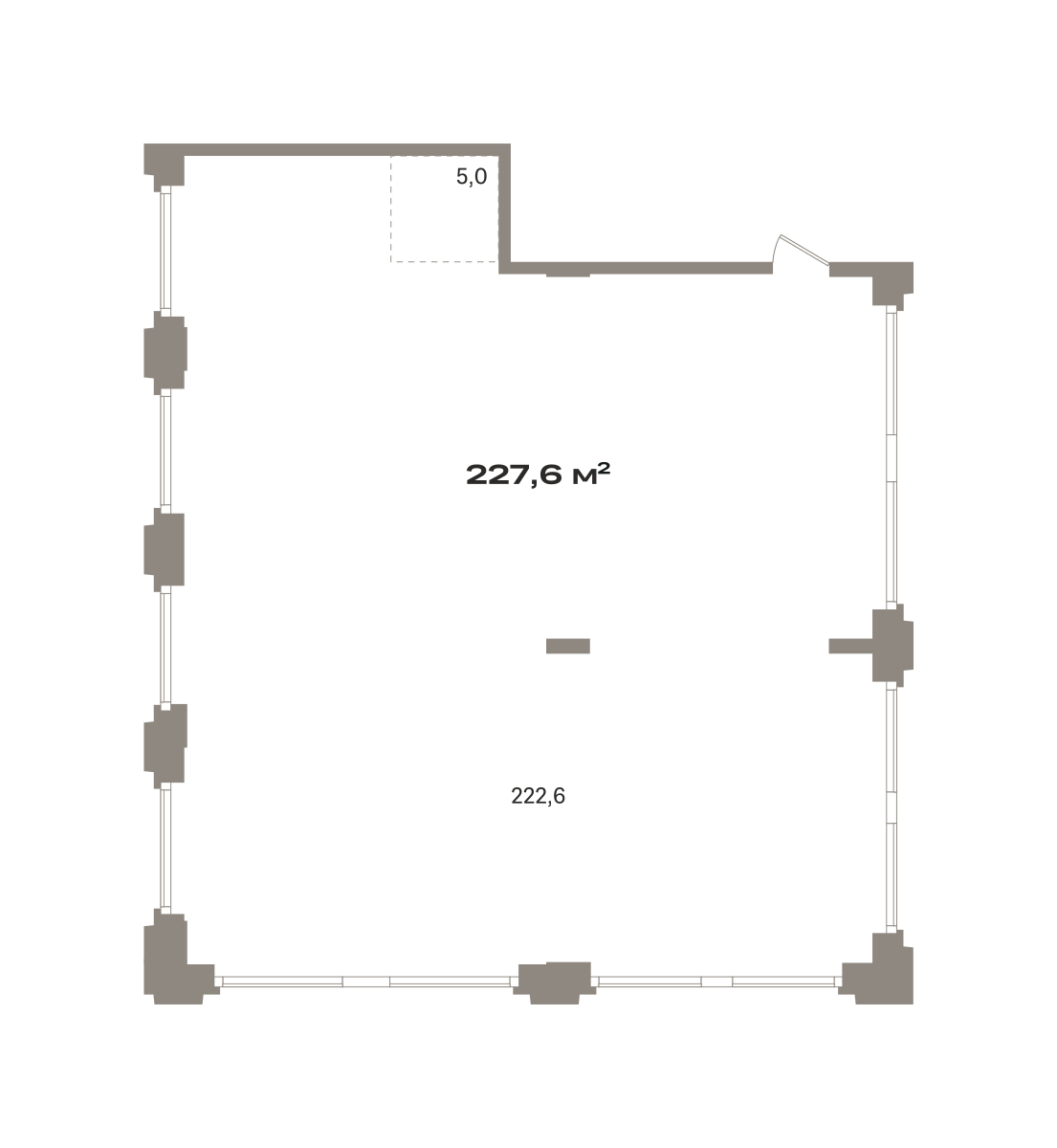 Коммерческое помещение №ЗРК05.1-Н2.2.3, 227.6 м²