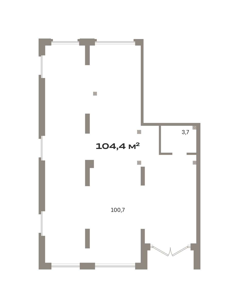 Коммерческое помещение №ОКТ-10-Н-5-5.1.2, 104.4 м²
