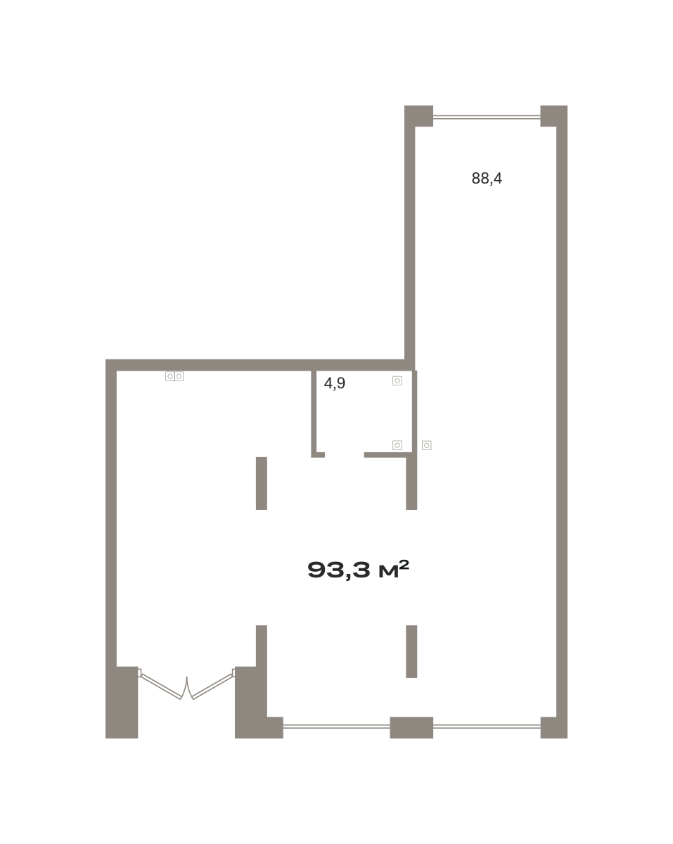 Коммерческое помещение №ОКТ-08-н-4-4.1.1, 93.3 м²