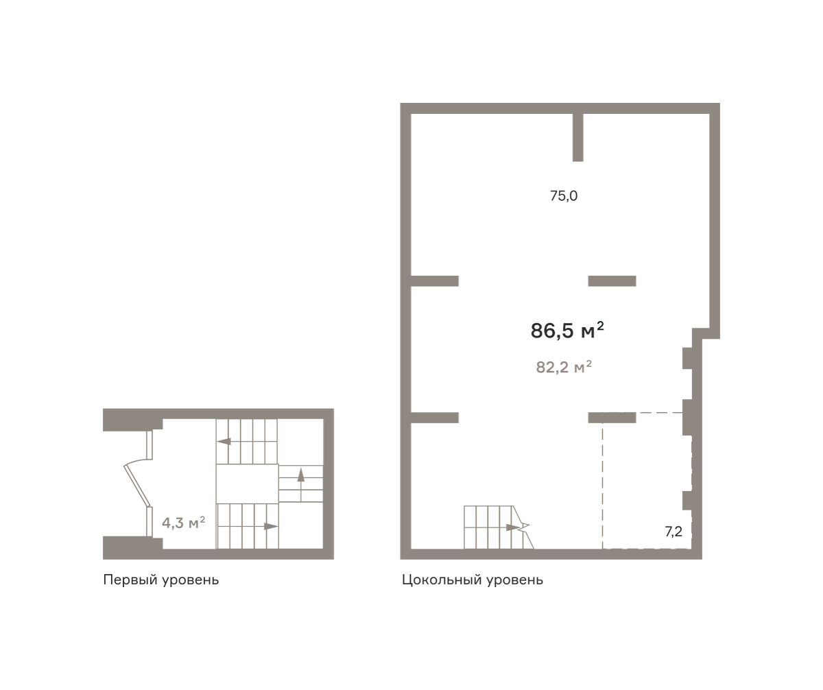 Коммерческое помещение №Панама01-Н-1-1.-1.1, 86.5 м²