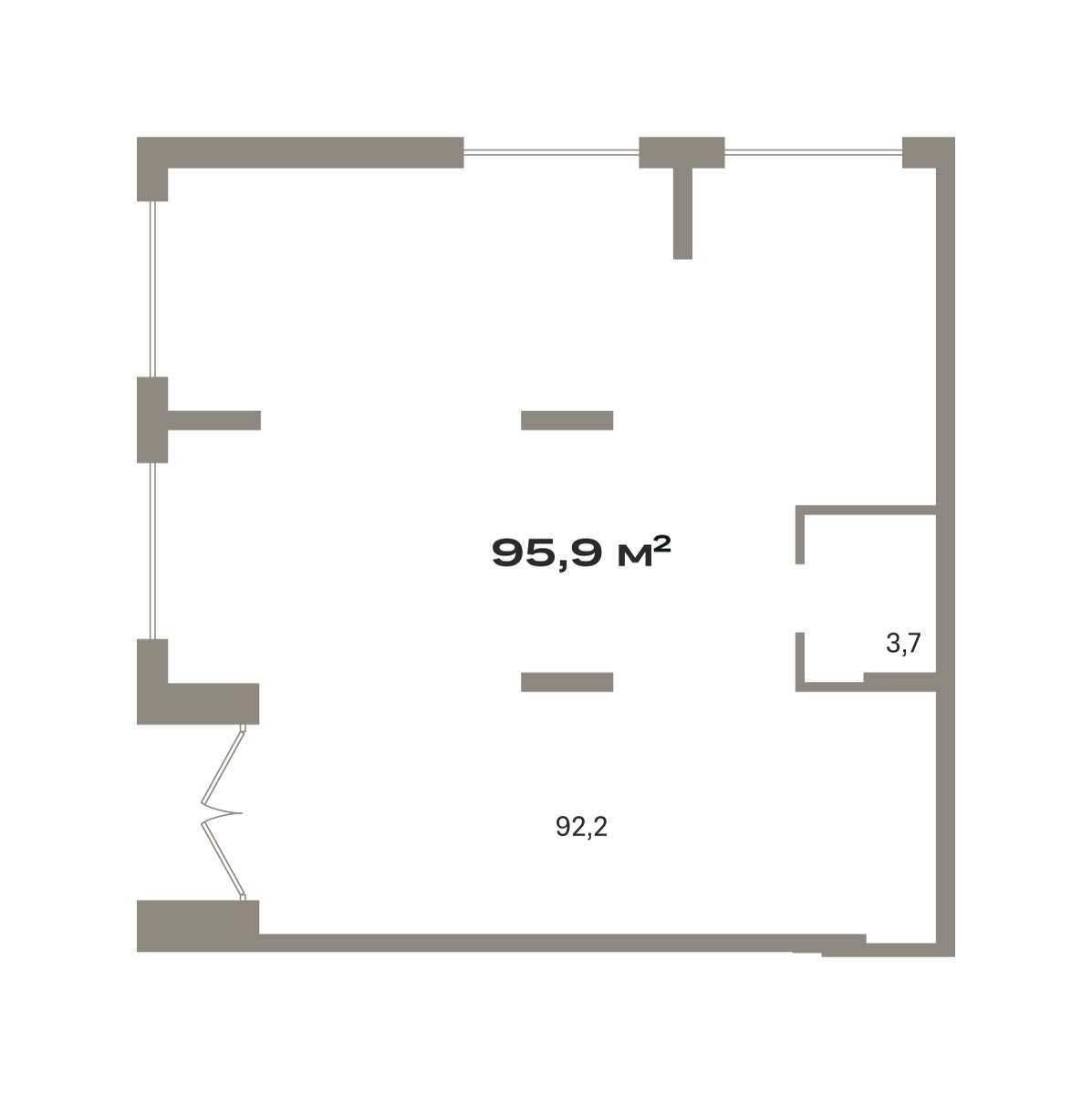 Коммерческое помещение №ОКТ09-Н1.1.4, 95.9 м²