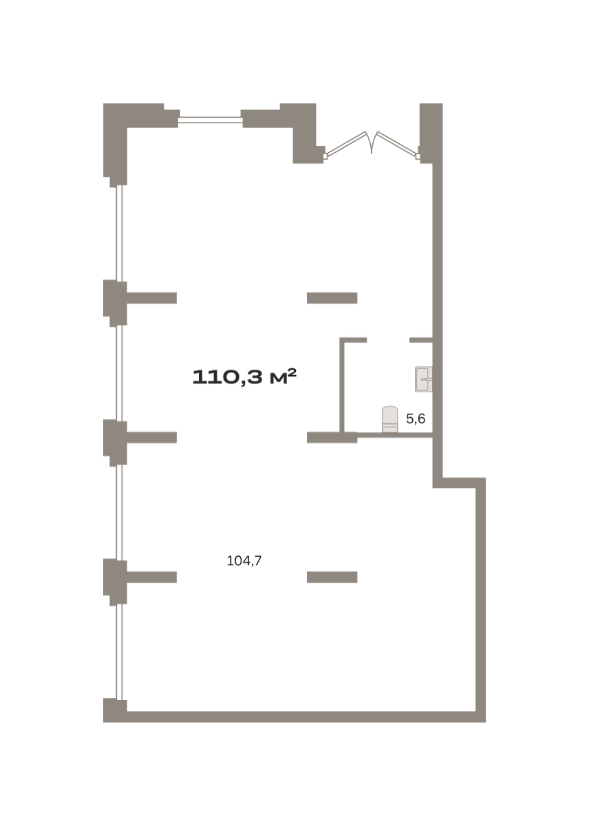 Коммерческое помещение №РСП-02-Н-1-1.1.1, 110.3 м²