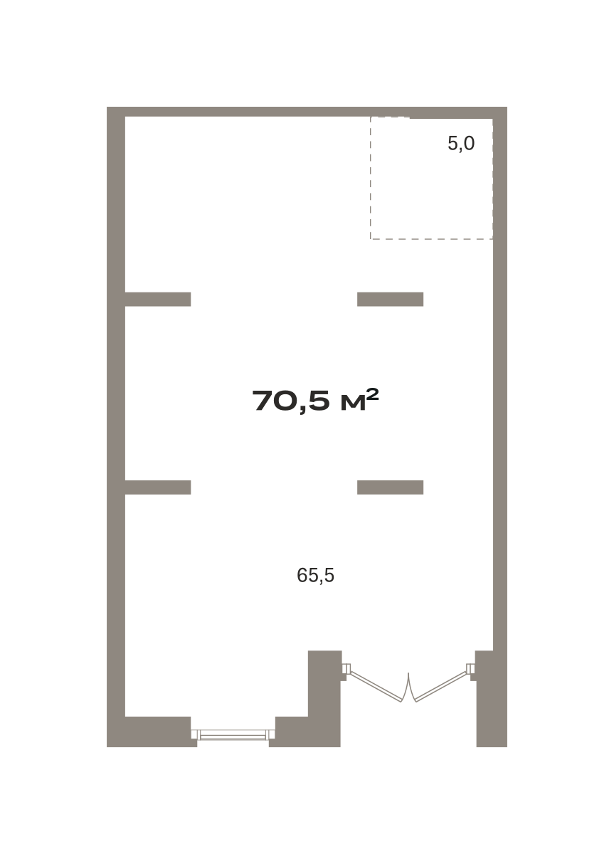 Коммерческое помещение №ЗРК05.2-Н4.1.4, 70.5 м²