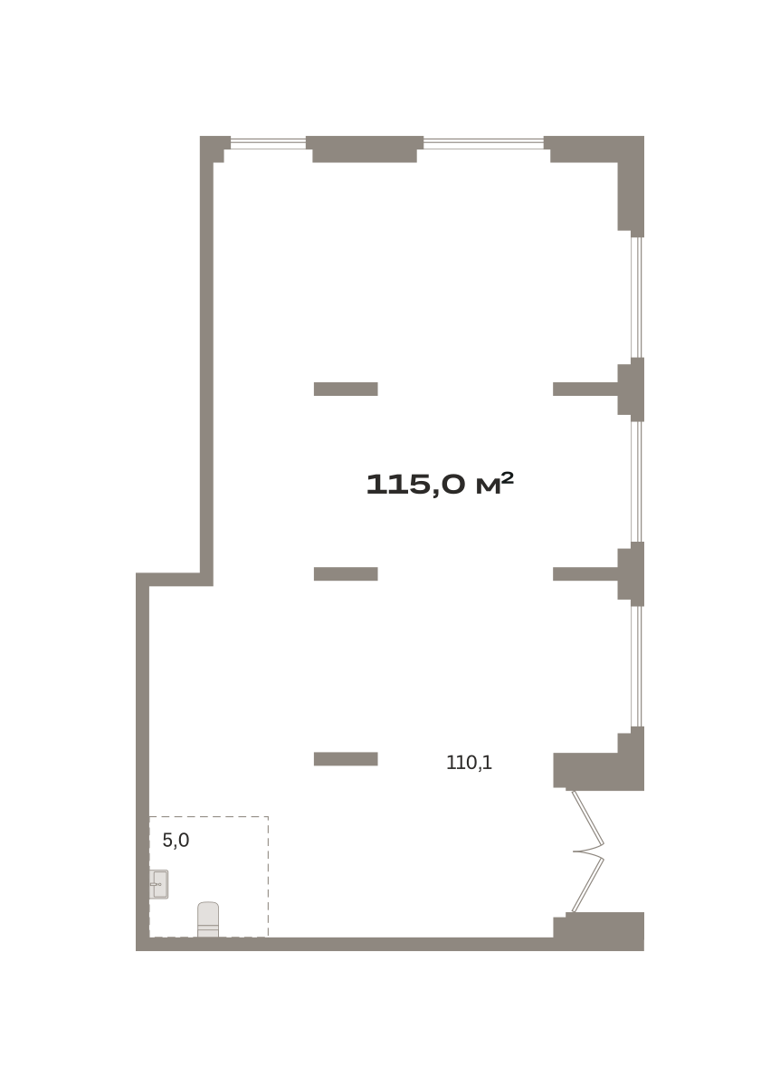Коммерческое помещение №РСП03.1-Н3.1.2, 115.1 м²