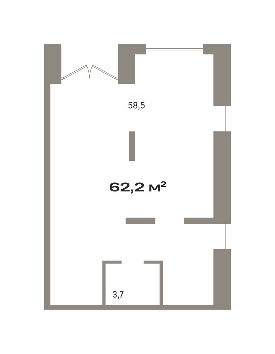 Коммерческое помещение №ОКТ09-Н1.1.5, 62.2 м²