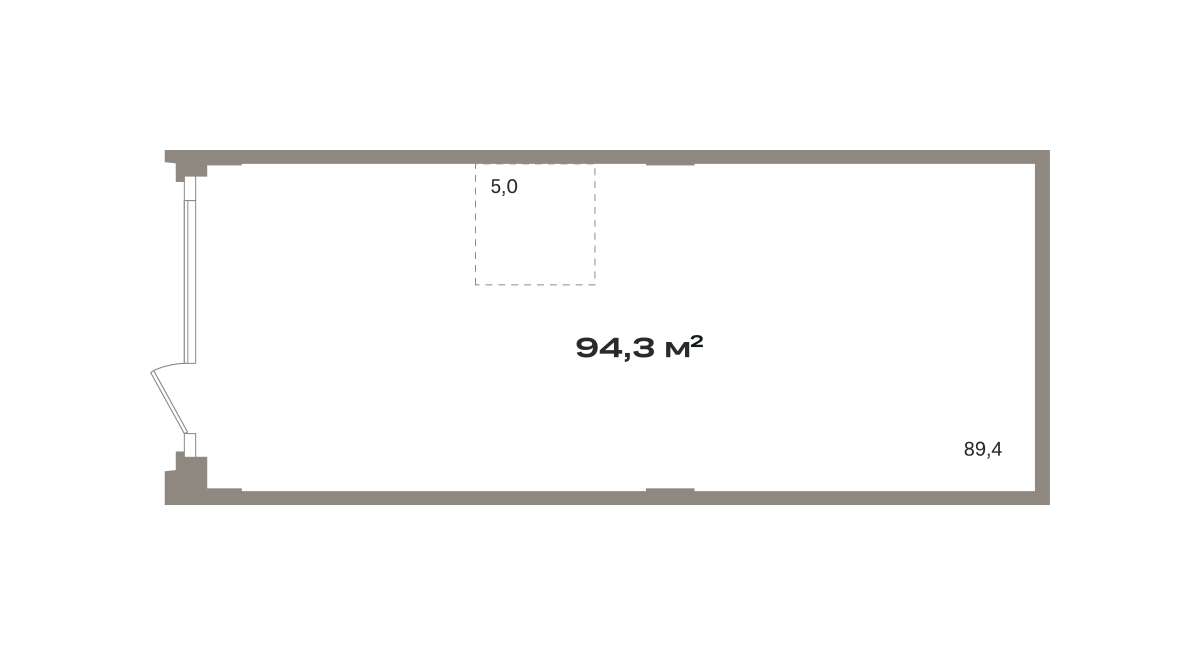 Коммерческое помещение №ЗРК05.1-Н2.1.9, 94.3 м²