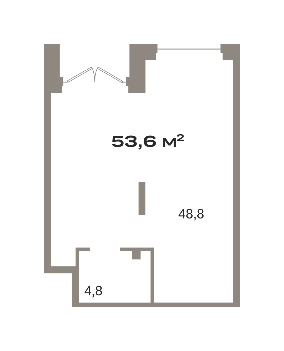 Коммерческое помещение №ЗРК02.1-Н1.1.5, 53.6 м²