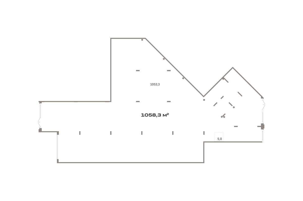 Коммерческое помещение №ЗРК05.1-Н2.1.1, 1058.3 м²
