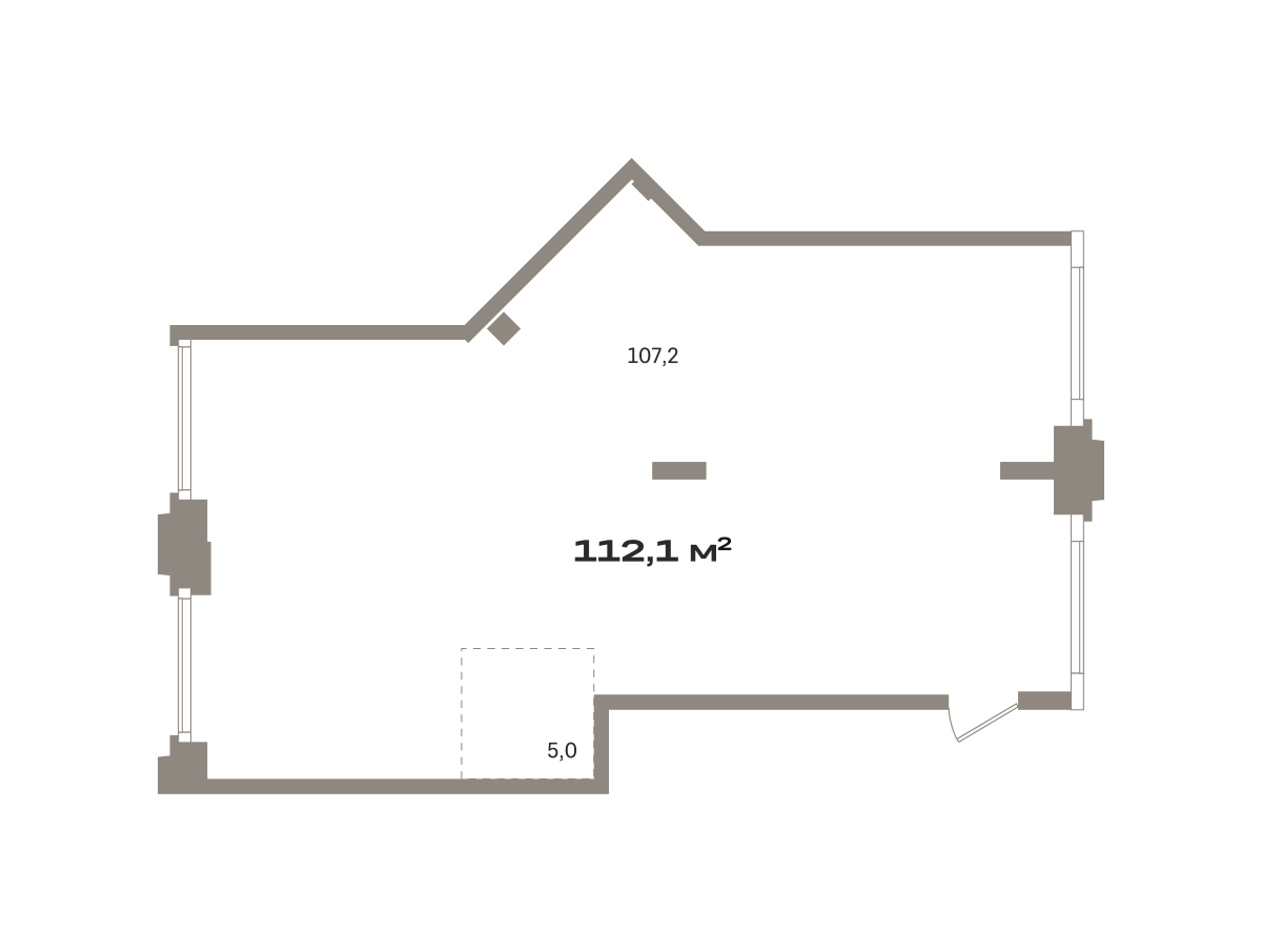 Коммерческое помещение №ЗРК05.1-Н2.2.2, 112.1 м²
